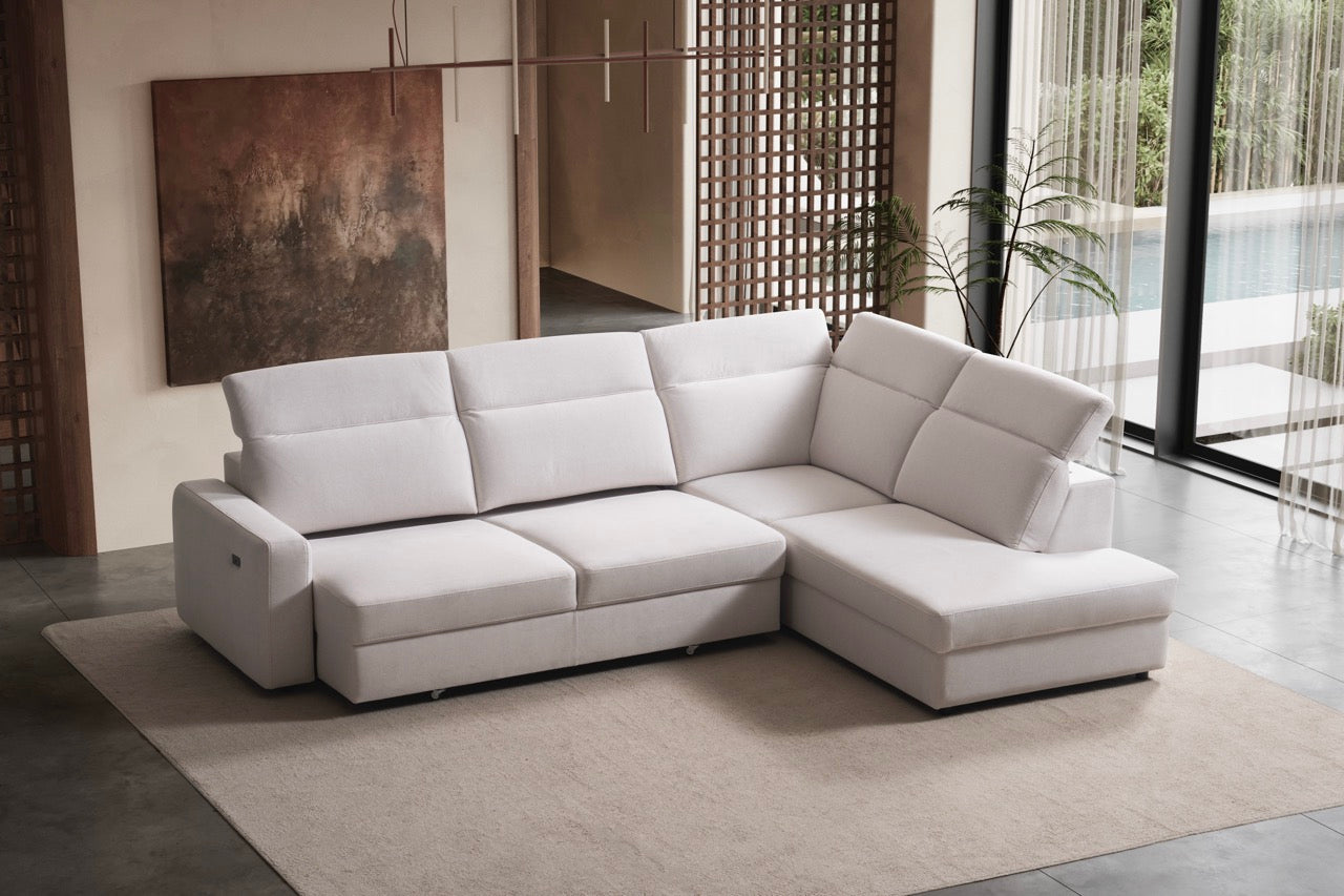 Модулен разтегателен диван «Como» с електрически механизъм, USB зарядна станция