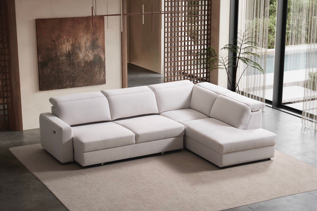 Модулен разтегателен диван «Como» с електрически механизъм, USB зарядна станция