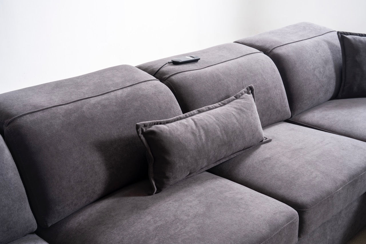 Модулен разтегателен диван «Como» с електрически механизъм, USB зарядна станция