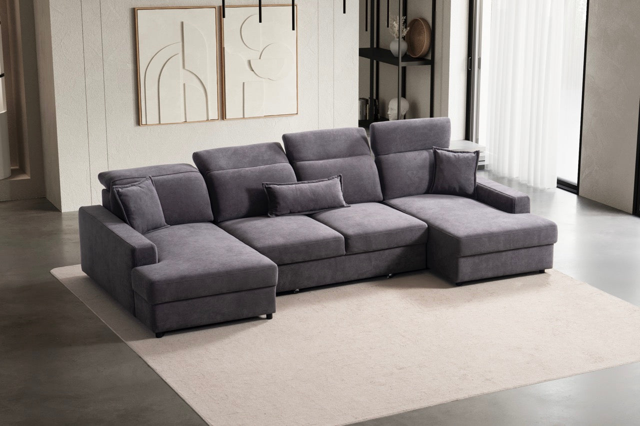 Модулен разтегателен диван «Como» с електрически механизъм, USB зарядна станция