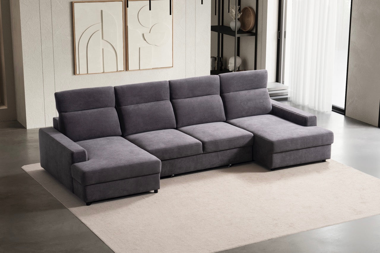 Модулен разтегателен диван «Como» с електрически механизъм, USB зарядна станция