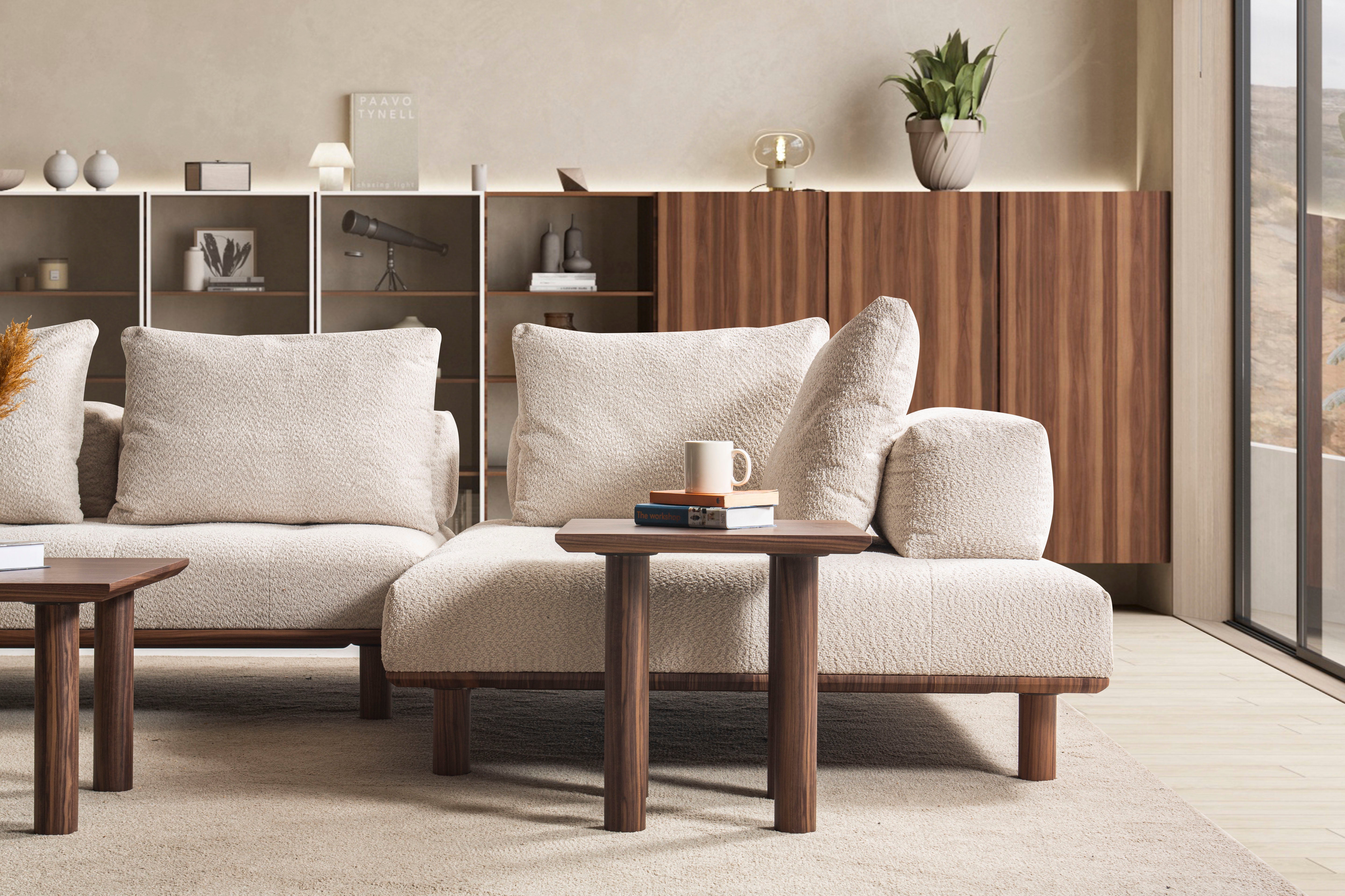 Модулен диван «Alacati» - 3 модула, лежанка, конзолна масичка