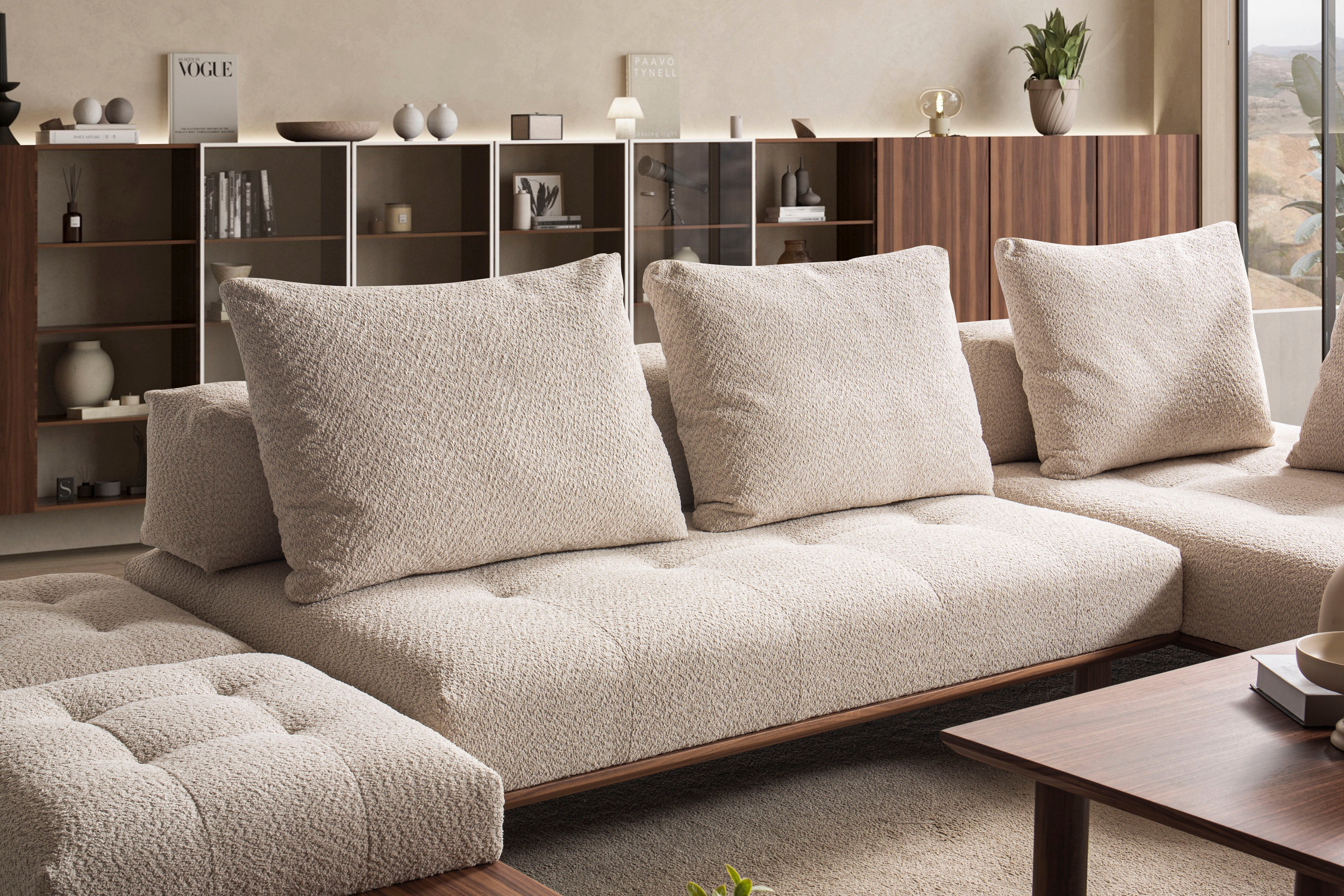 Модулен диван «Alacati» - 3 модула, лежанка, конзолна масичка