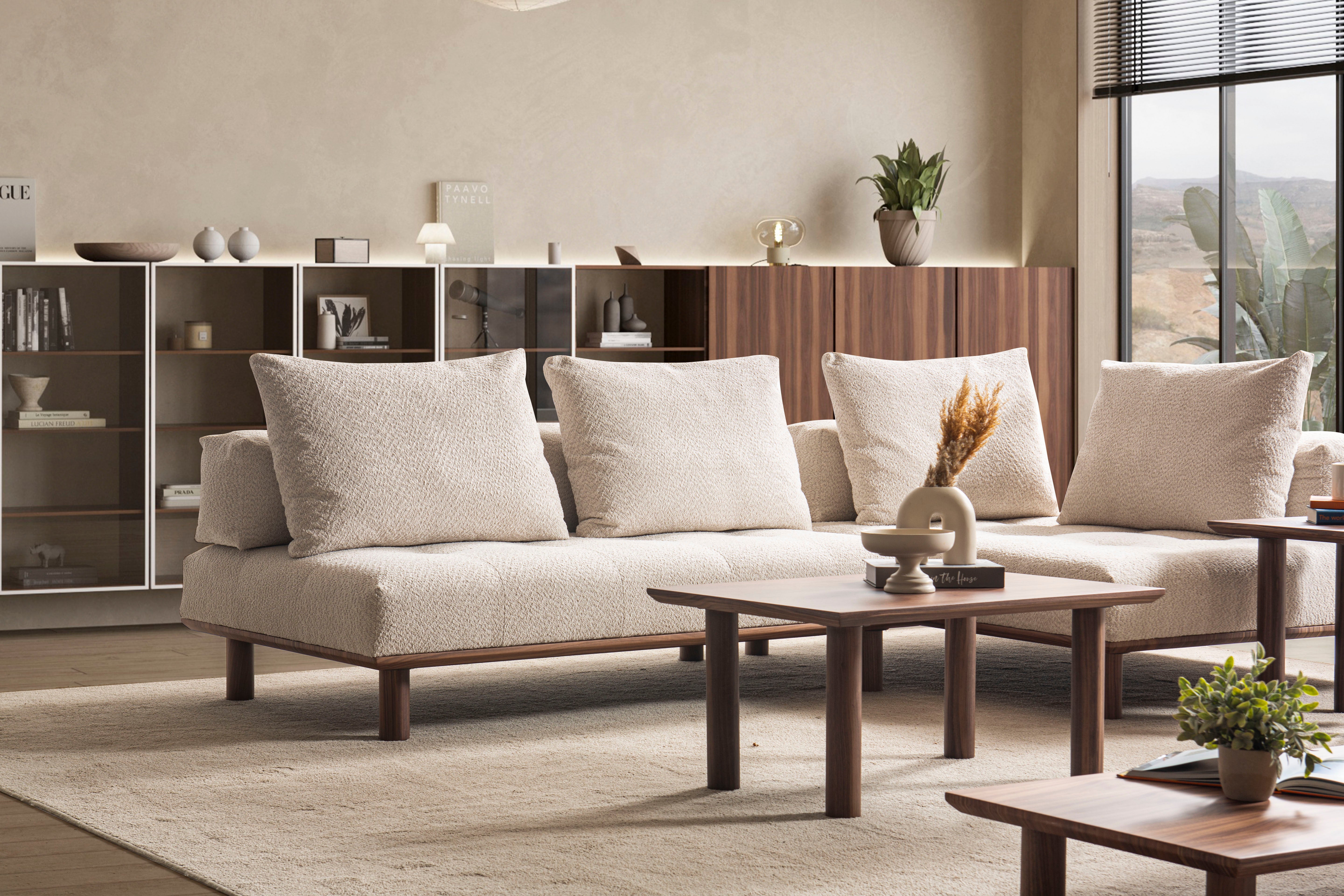 Модулен диван «Alacati» - 3 модула, лежанка, конзолна масичка