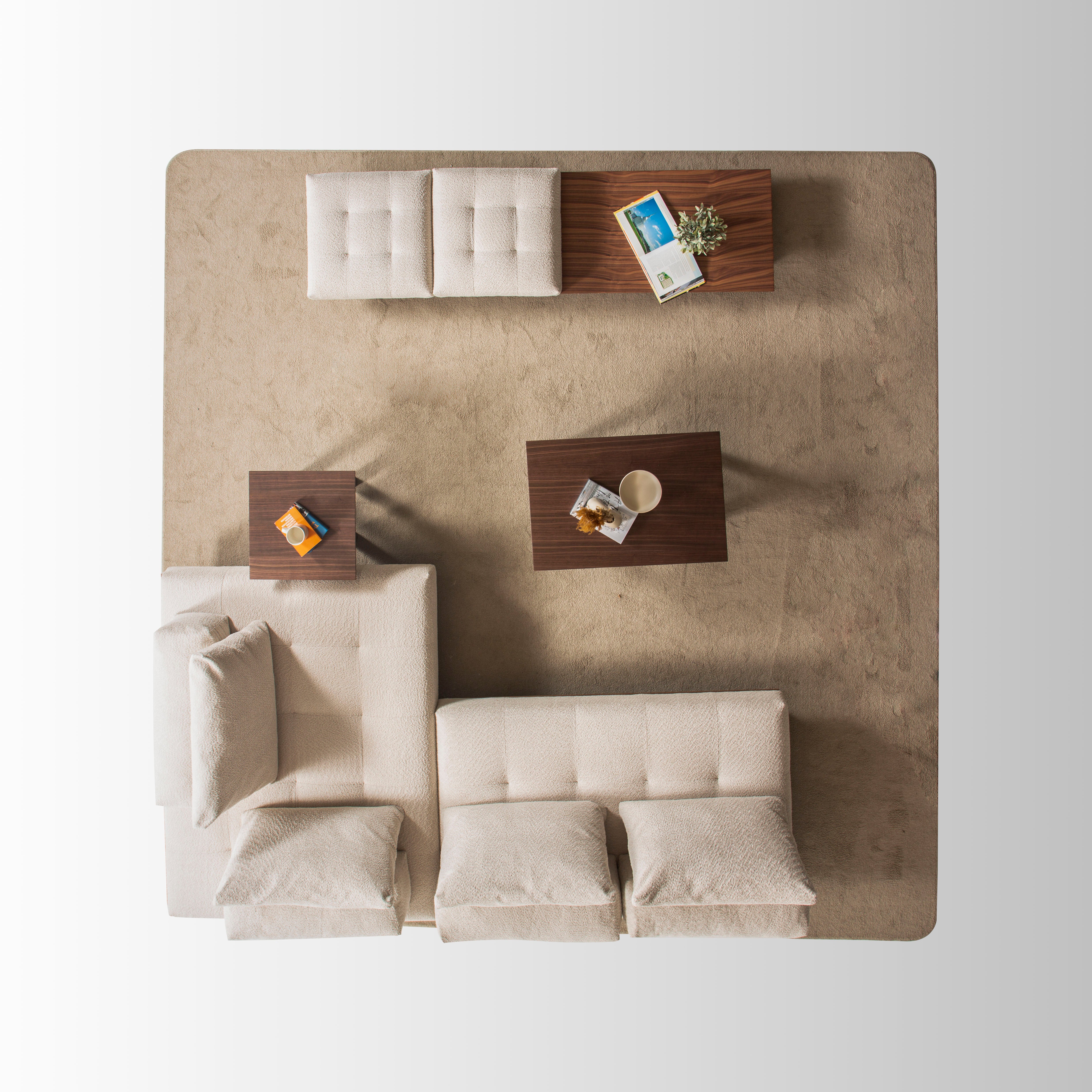 Модулен диван «Alacati» - 3 модула, лежанка, конзолна масичка