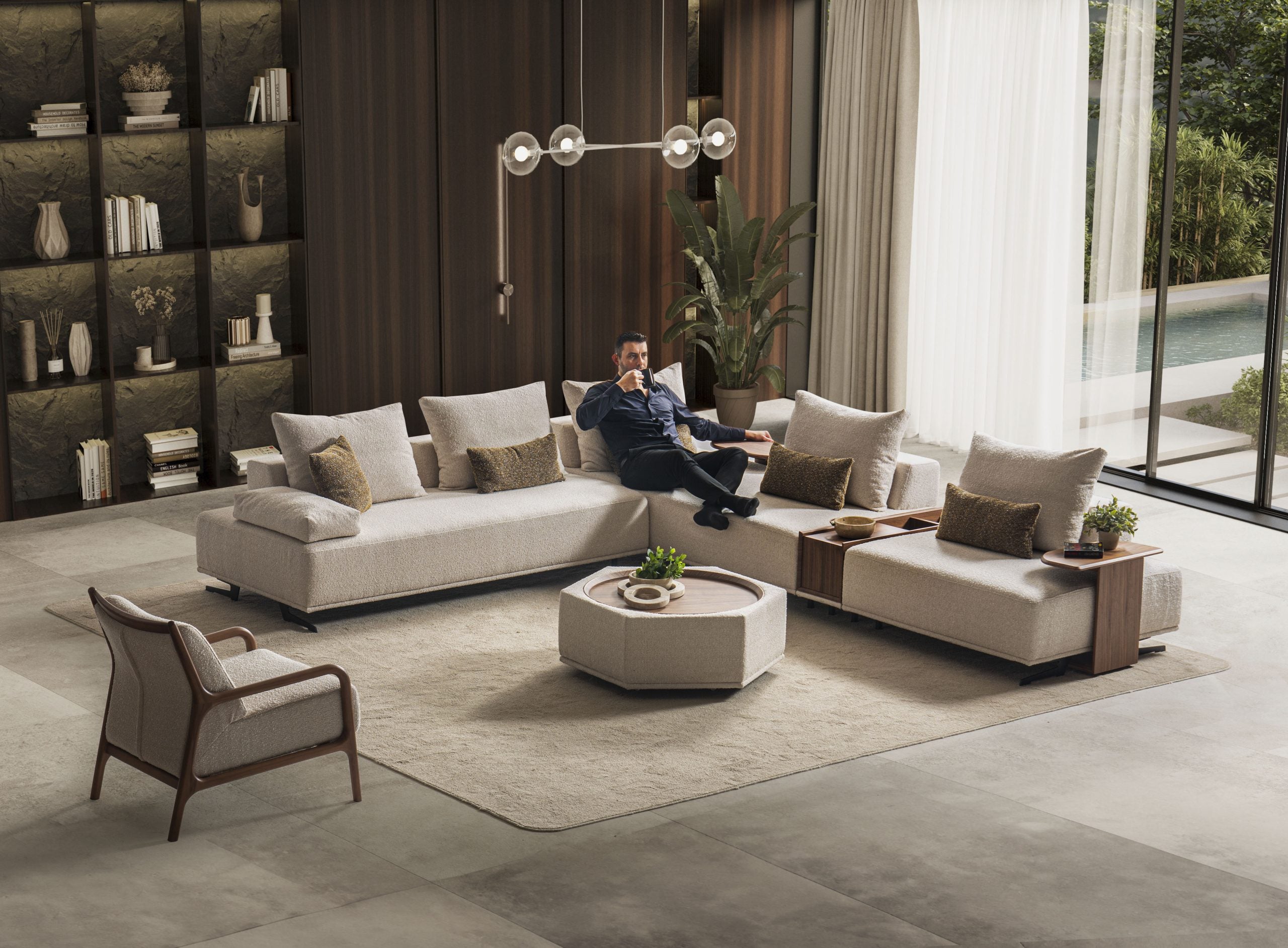 Модулен диван «Kilis» + конзолна масичка, 4 модула