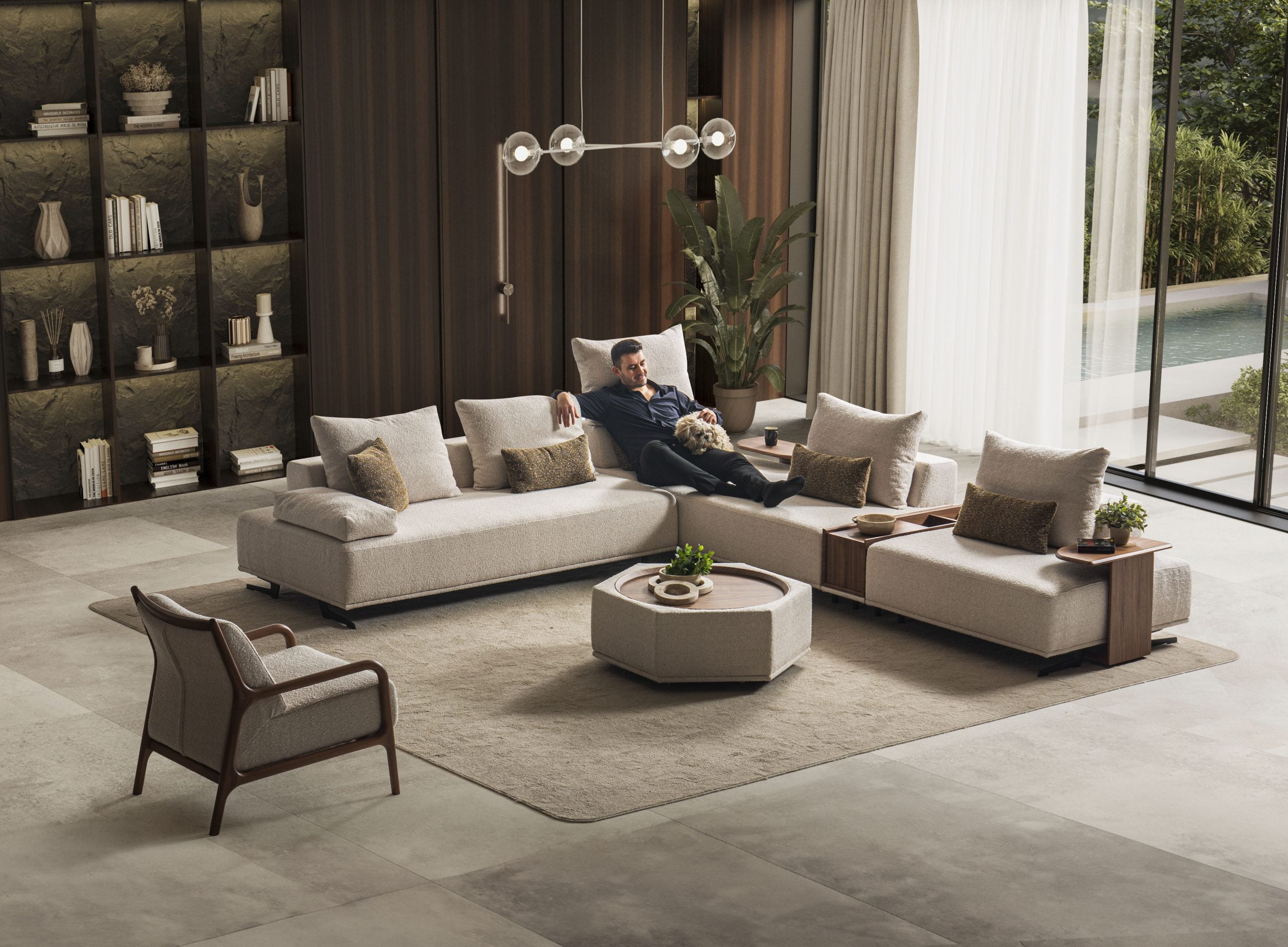 Модулен диван «Kilis» + конзолна масичка, 4 модула