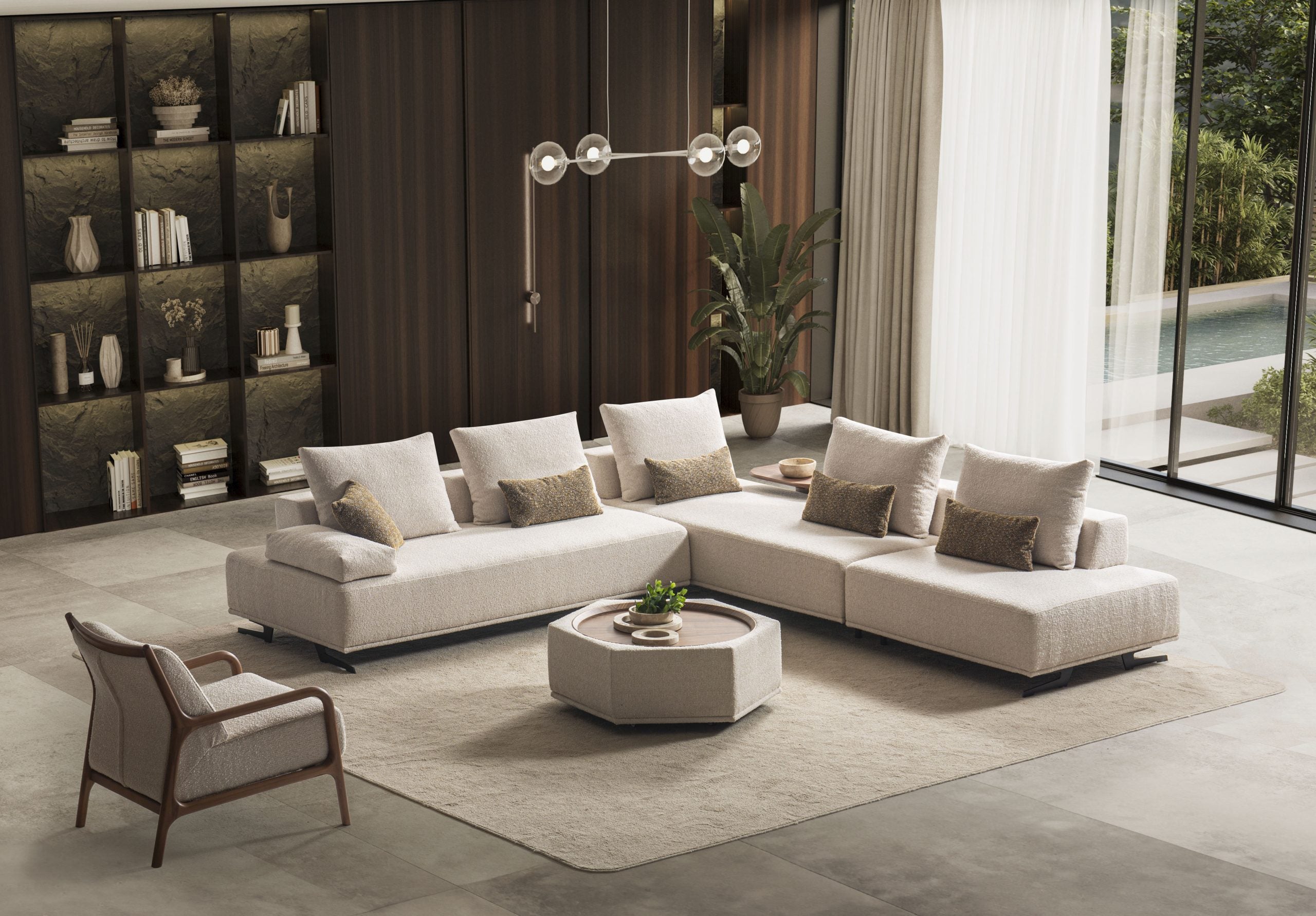 Модулен диван «Kilis» + конзолна масичка, 4 модула