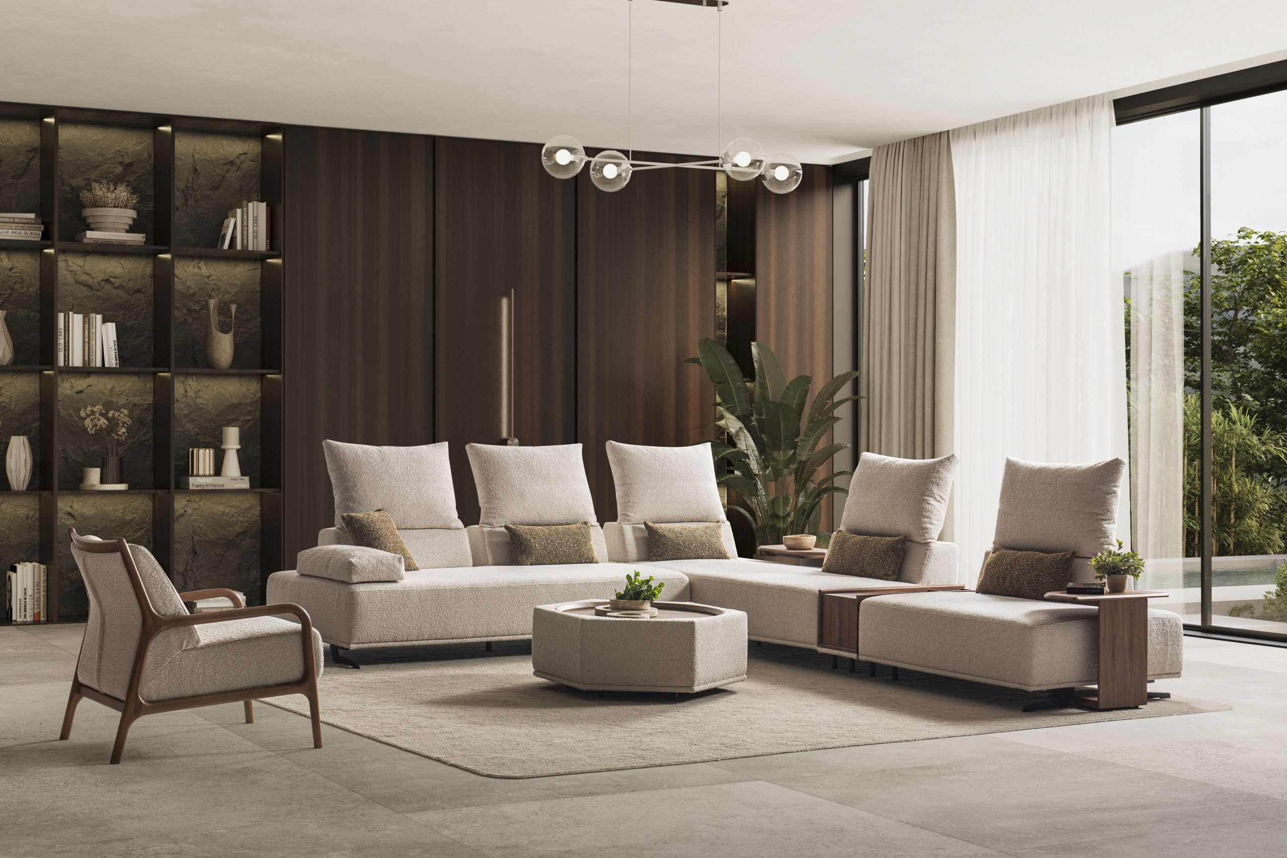 Модулен диван «Kilis» + конзолна масичка, 4 модула