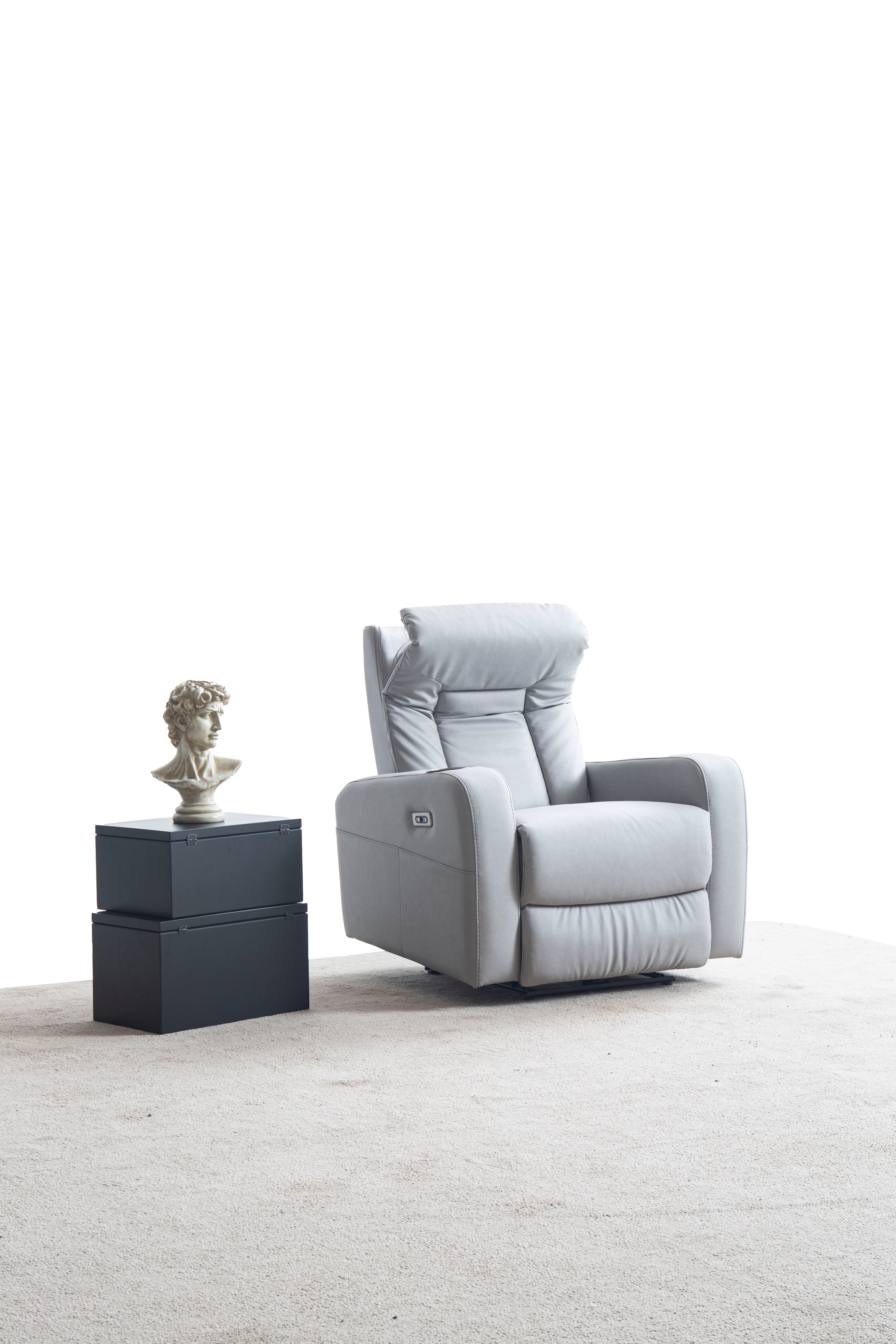 Кресло «Cunda» с електрически релакс механизъм, USB зарядна станция