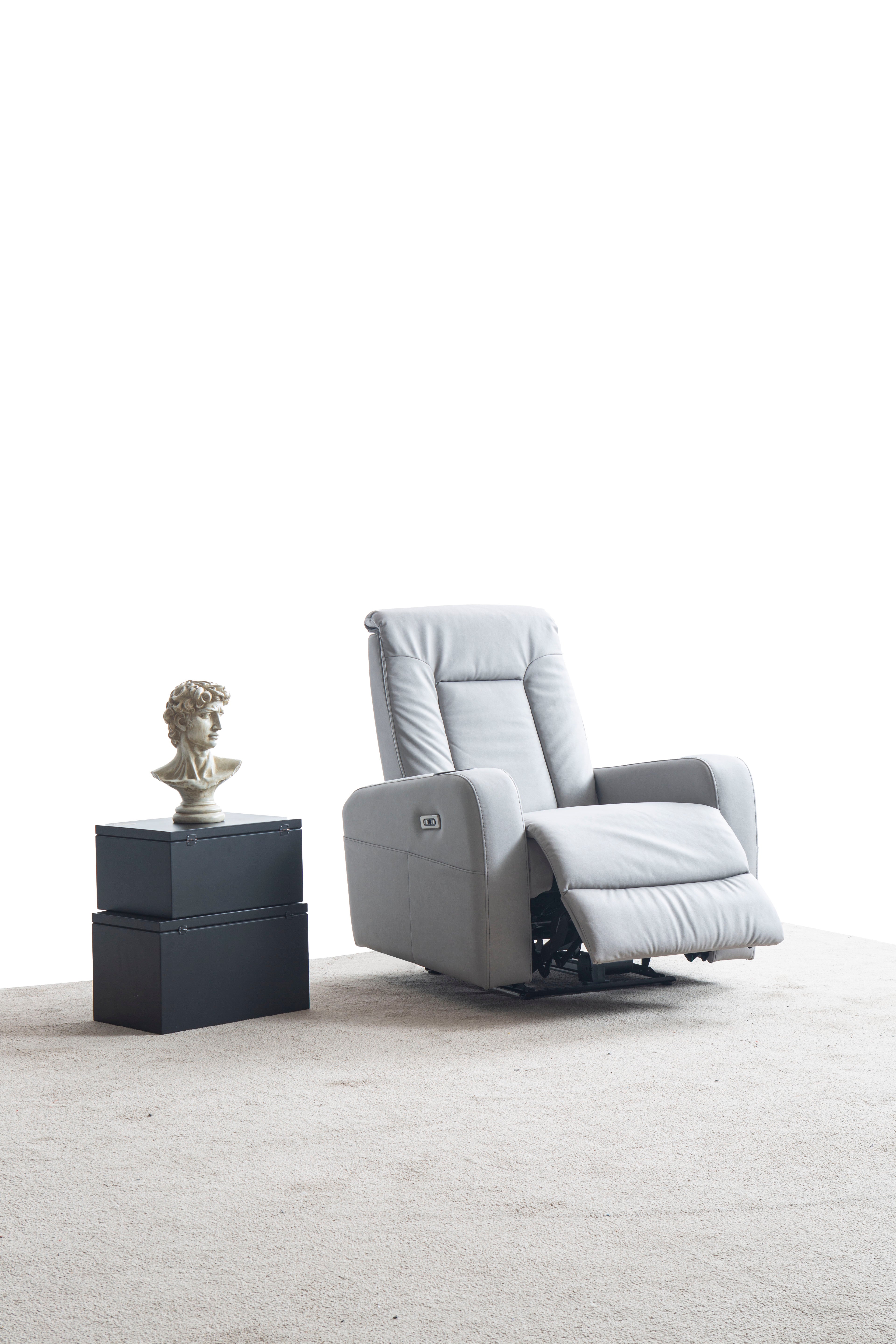 Кресло «Cunda» с електрически релакс механизъм, USB зарядна станция