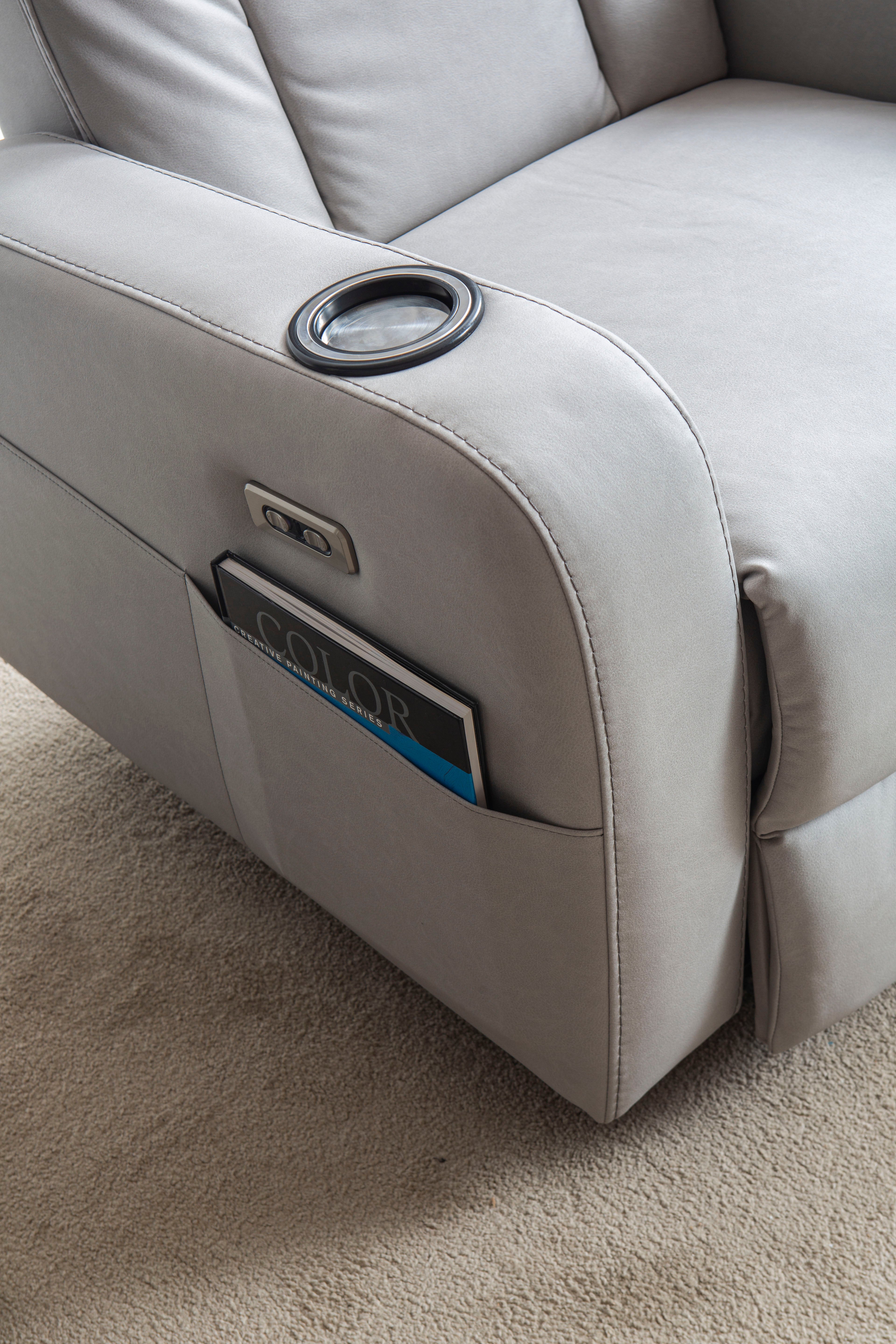 Кресло «Cunda» с електрически релакс механизъм, USB зарядна станция