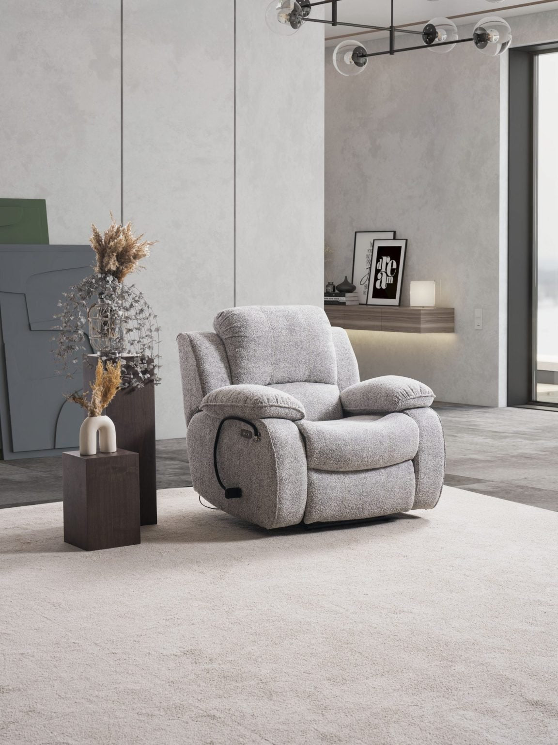 Кресло «Safran» с електрически релакс механизъм и USB зарядна станция