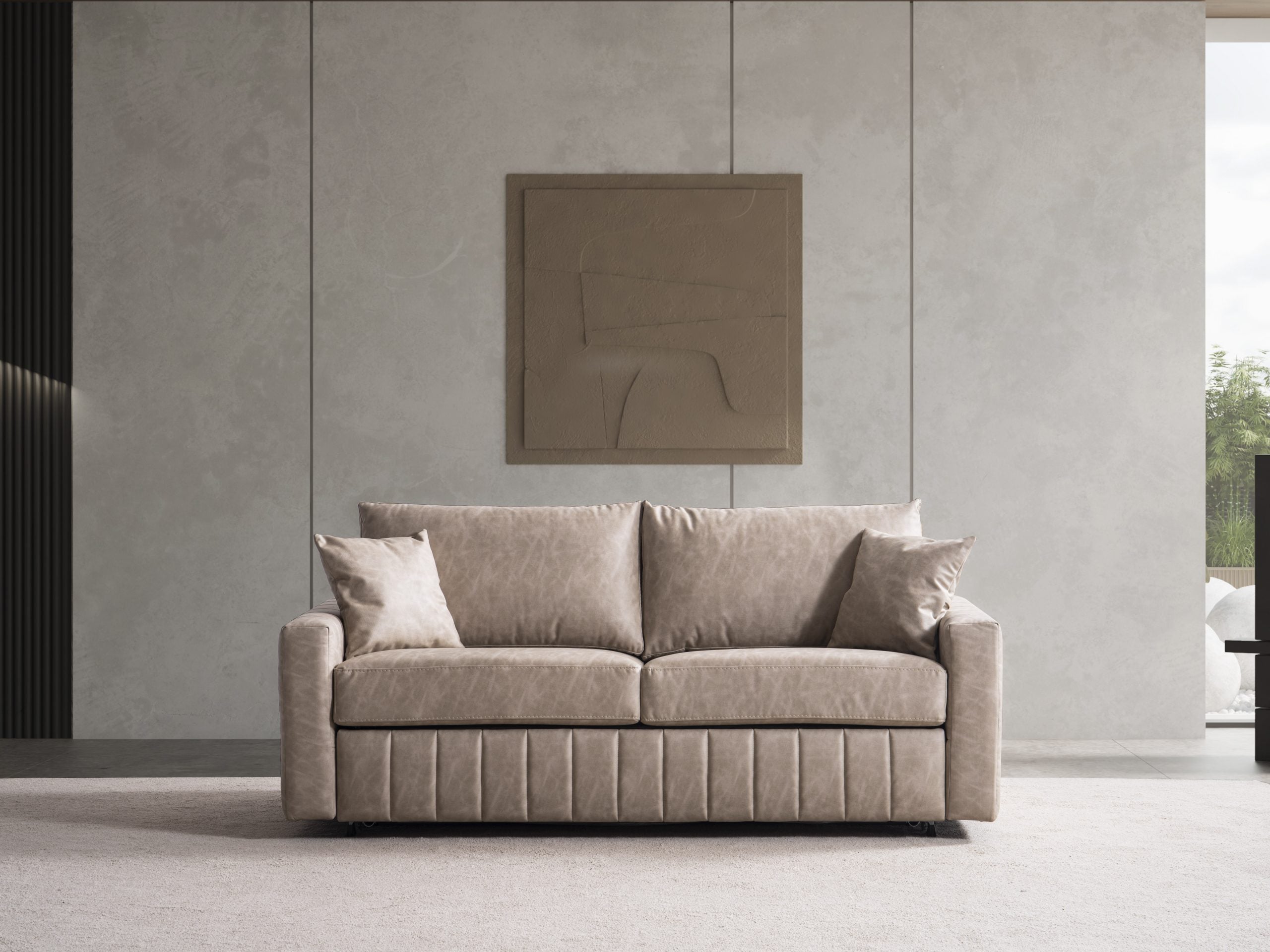 Триместен разтегателен диван - легло «Antik» + 2 декоративни възглавници, ширина 195см