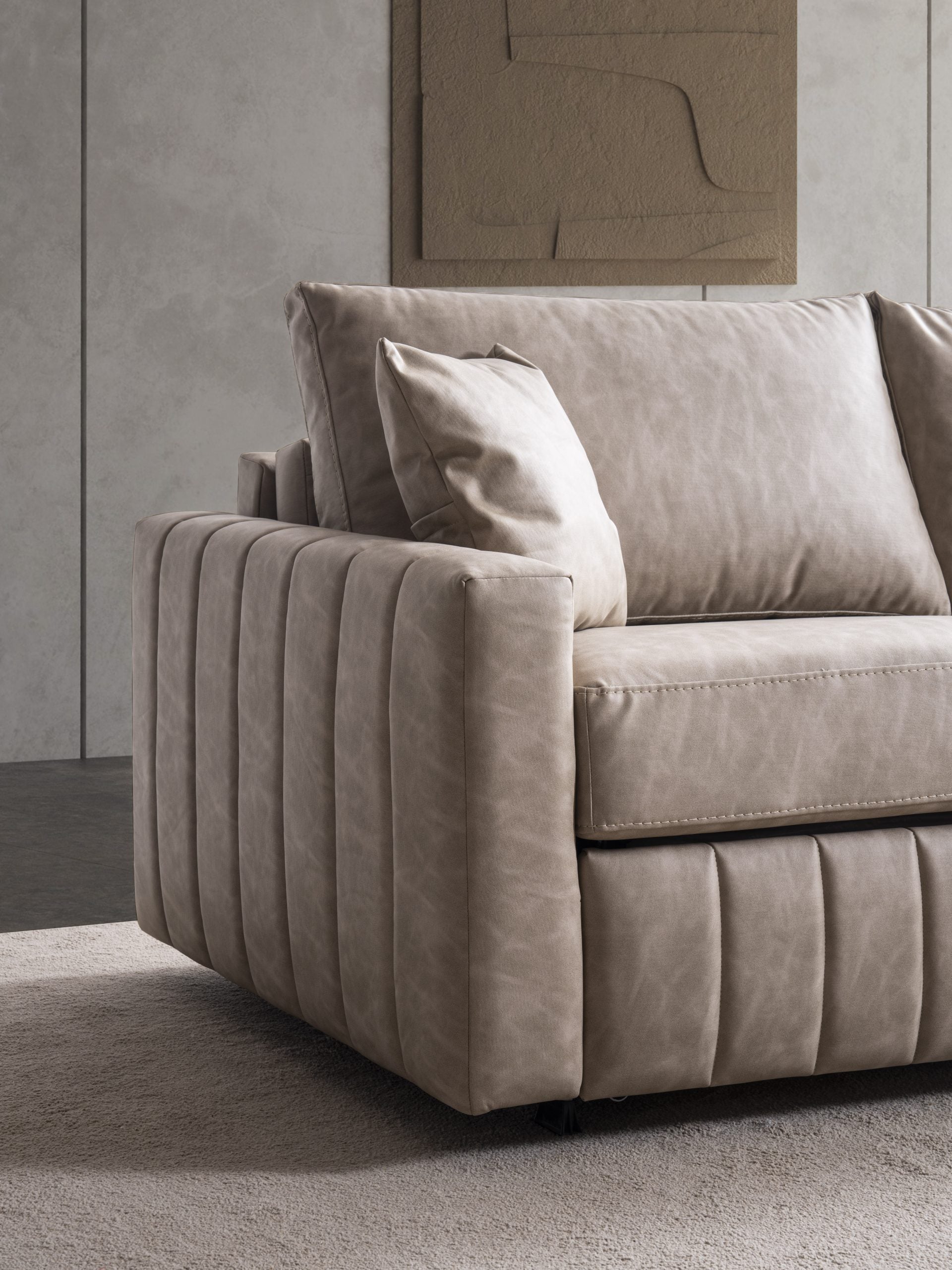 Триместен разтегателен диван - легло «Antik» + 2 декоративни възглавници, ширина 195см