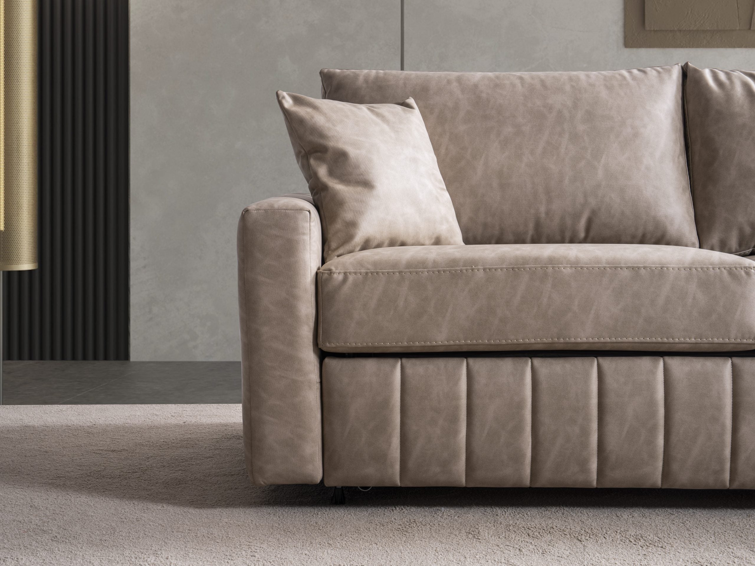 Триместен разтегателен диван - легло «Antik» + 2 декоративни възглавници, ширина 195см