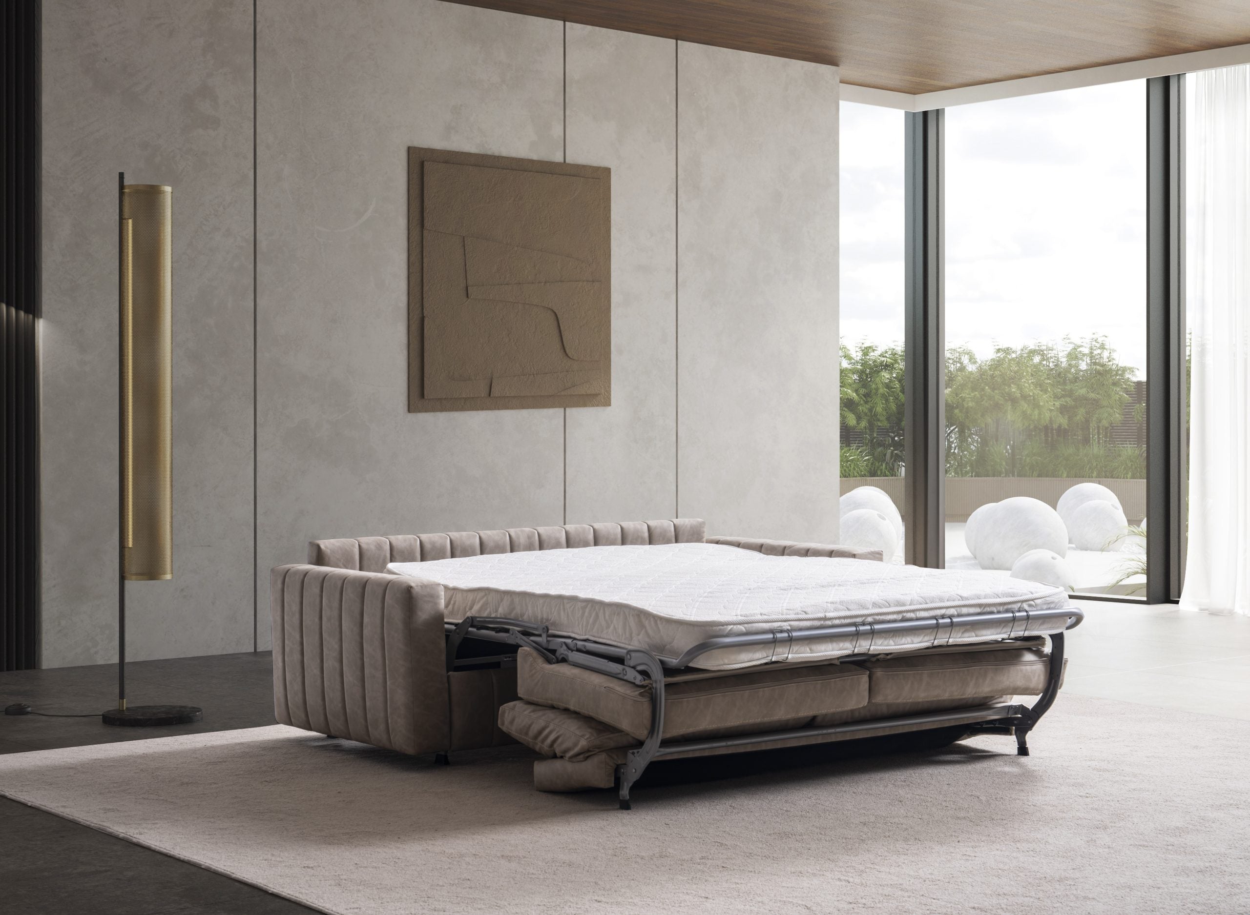 Триместен разтегателен диван - легло «Antik» + 2 декоративни възглавници, ширина 195см