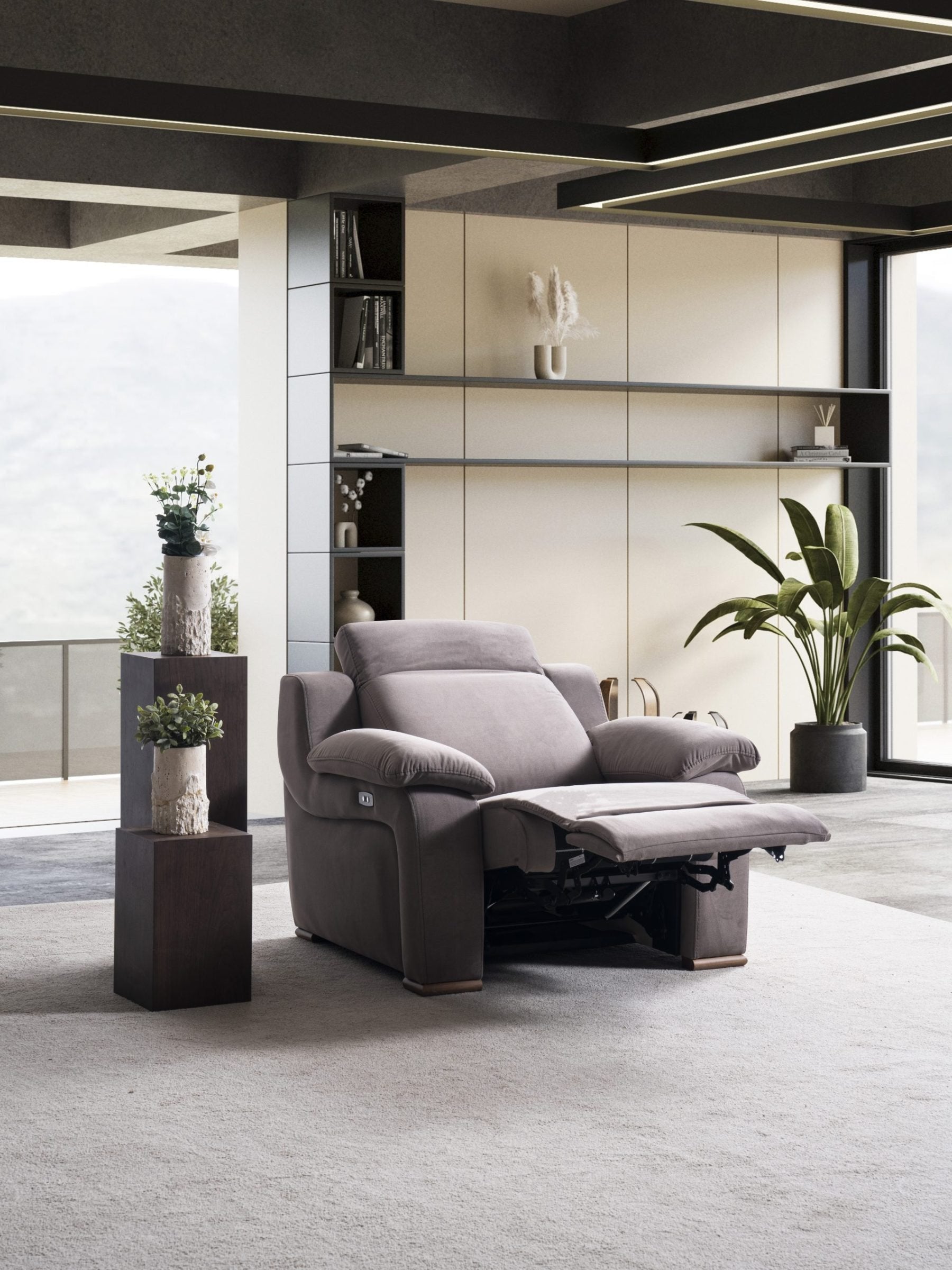 Кресло «Bambu» с електрически релакс механизъм, USB зарядна станция