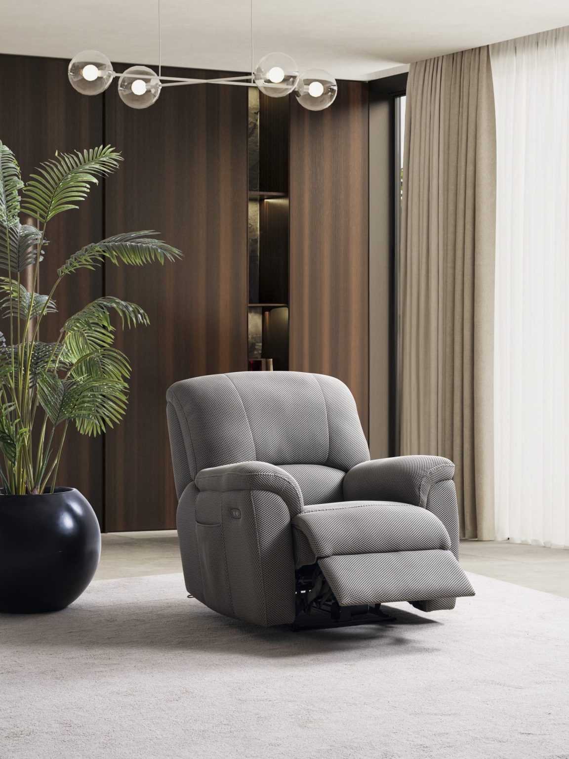 Кресло «Arsiyan» с електрически релакс механизъм, USB зарядна станция