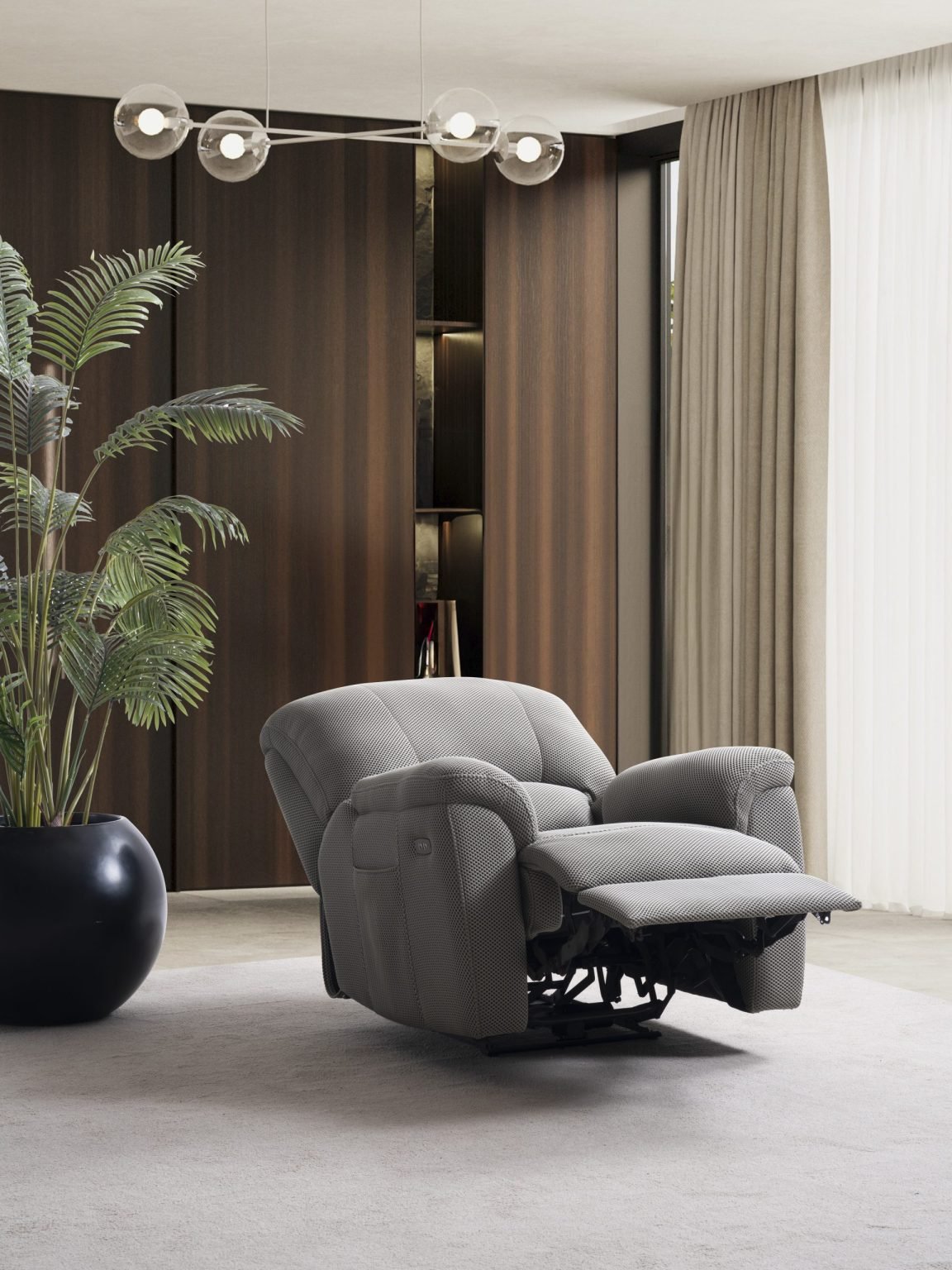 Кресло «Arsiyan» с електрически релакс механизъм, USB зарядна станция