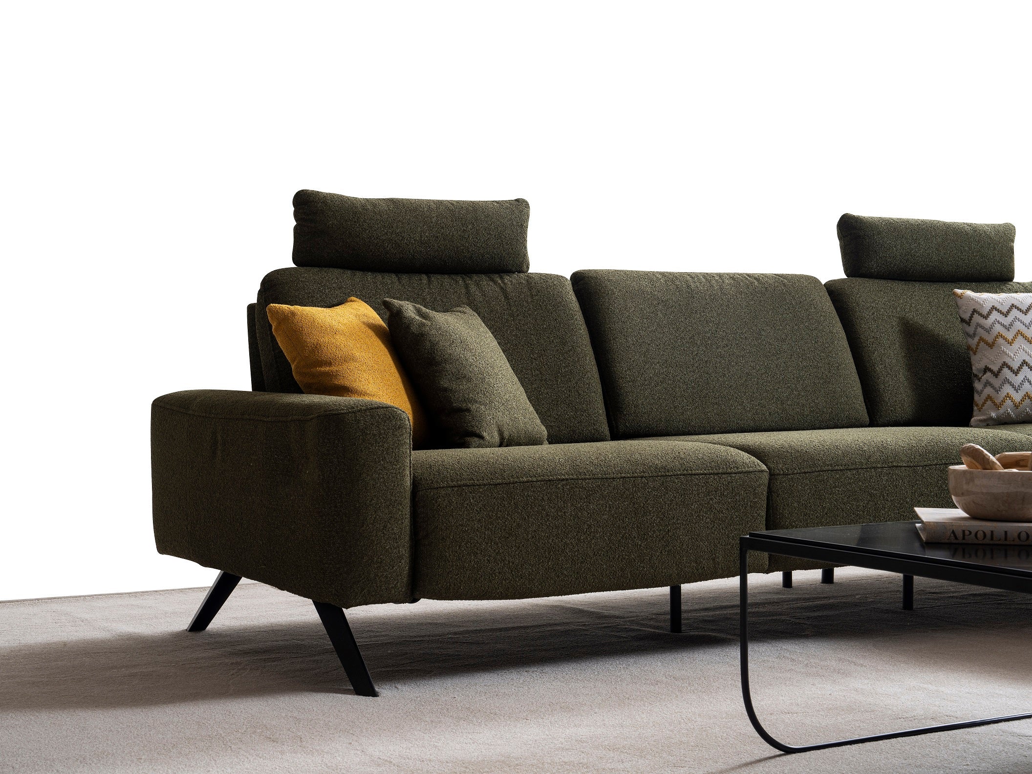 Ъглов разтегателен диван «Goynuk Relax» + четири декоративни възглавници, ширина 270см