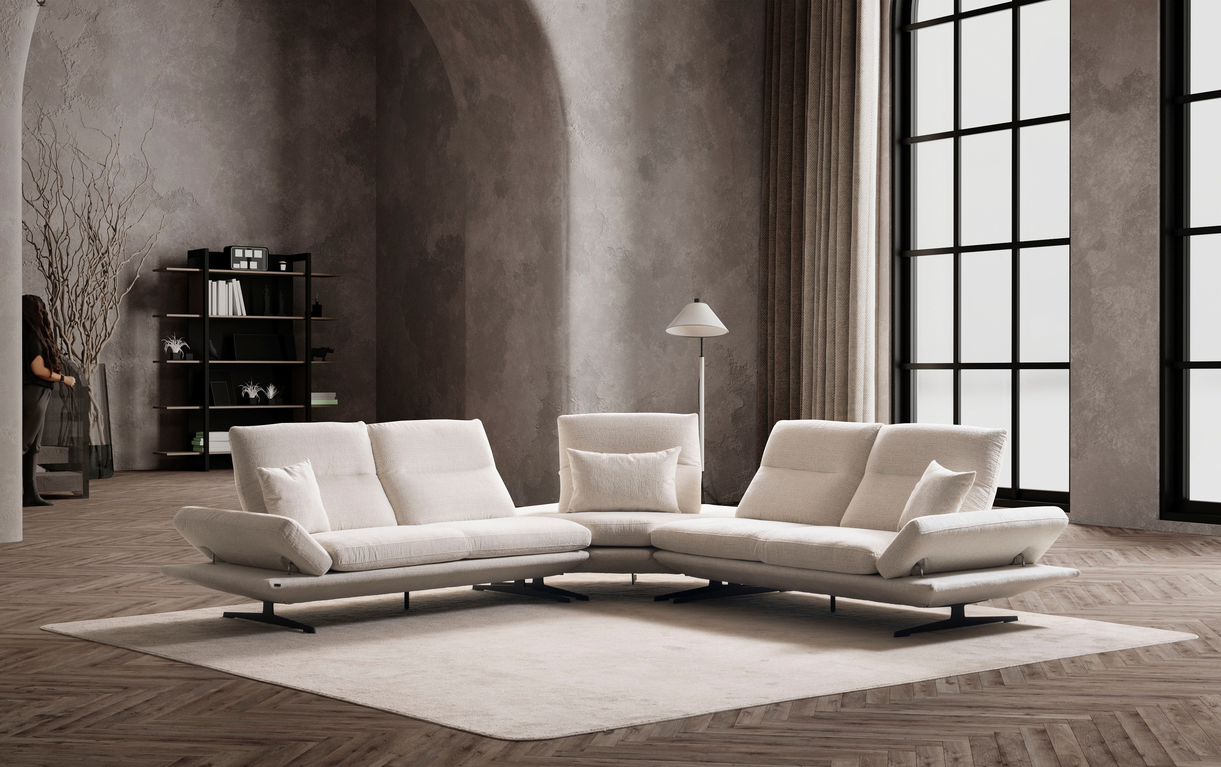 Ъглов разтегателен диван «Mostar» + три декоративни възглавници, ширина 322см