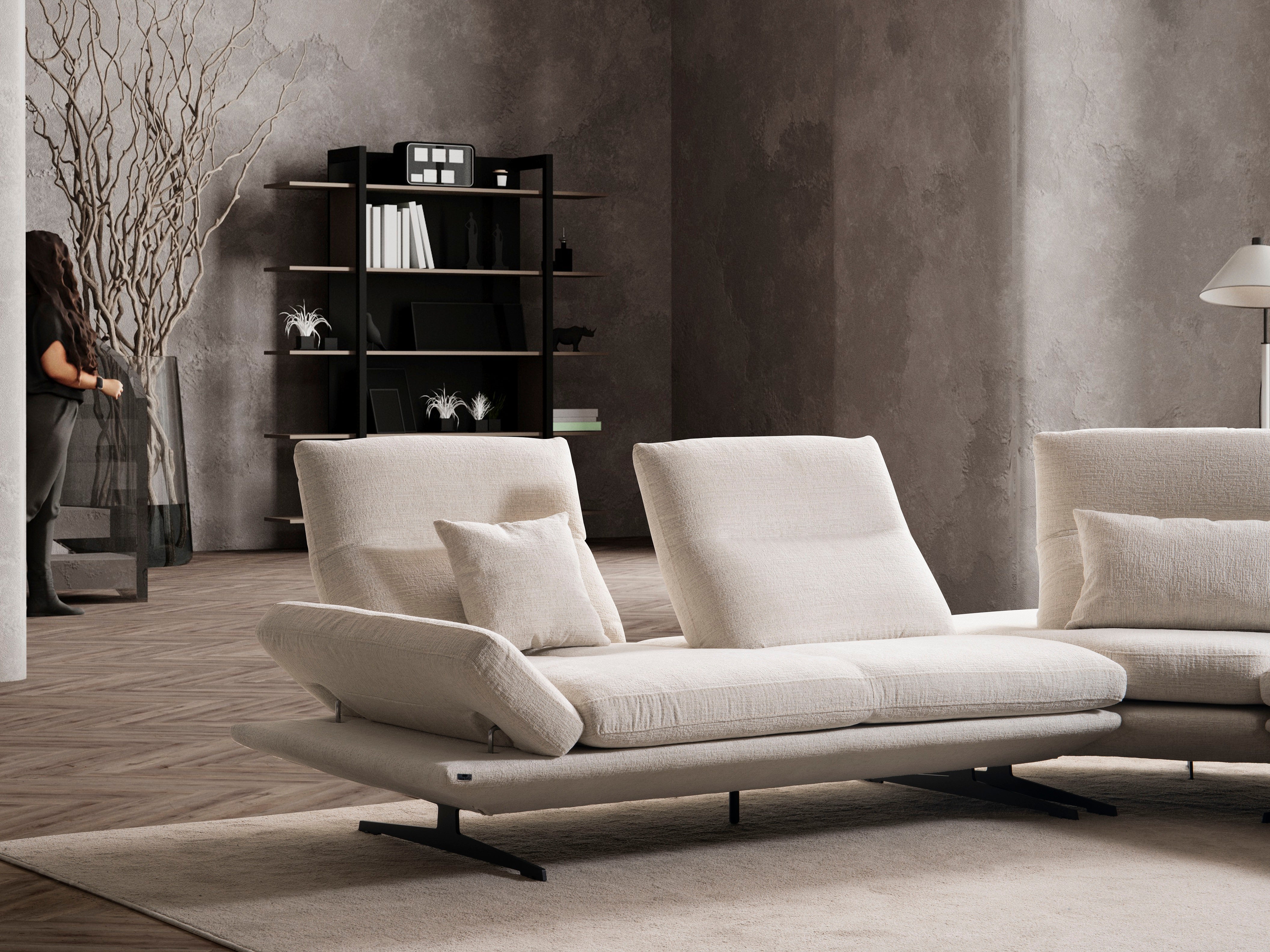 Ъглов разтегателен диван «Mostar» + три декоративни възглавници, ширина 322см