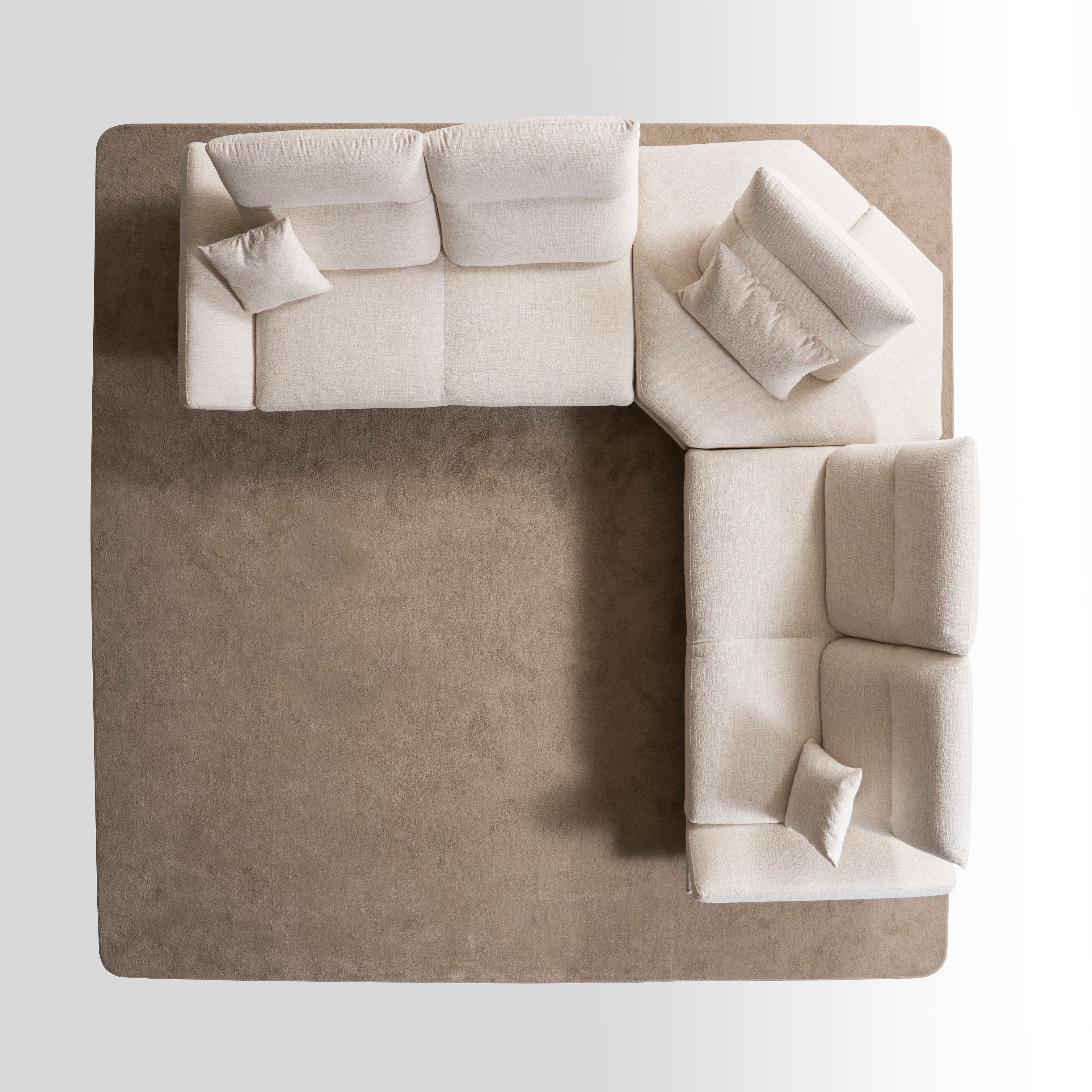 Ъглов разтегателен диван «Mostar» + три декоративни възглавници, ширина 322см