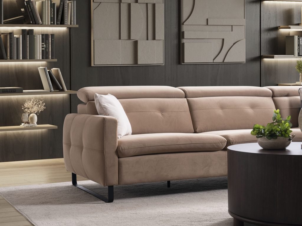 Ъглов разтегателен диван «Gizem Lounge» + електрически механизъм, USB зарядна станция, ширина 315см