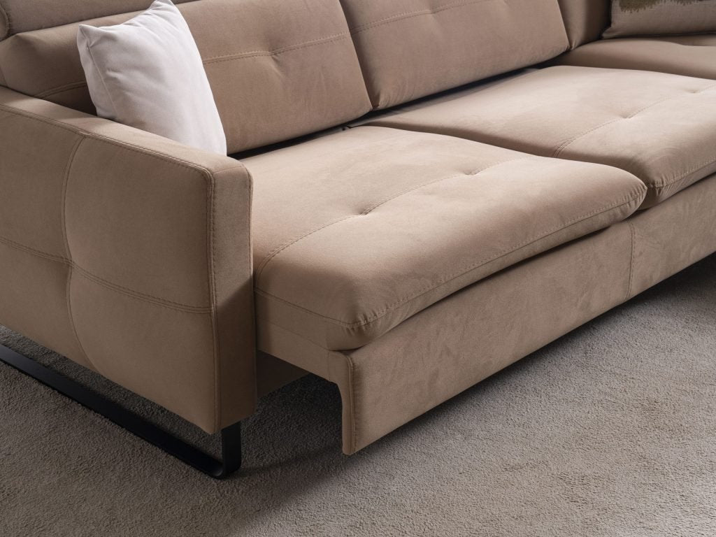 Ъглов разтегателен диван «Gizem Lounge» + електрически механизъм, USB зарядна станция, ширина 315см