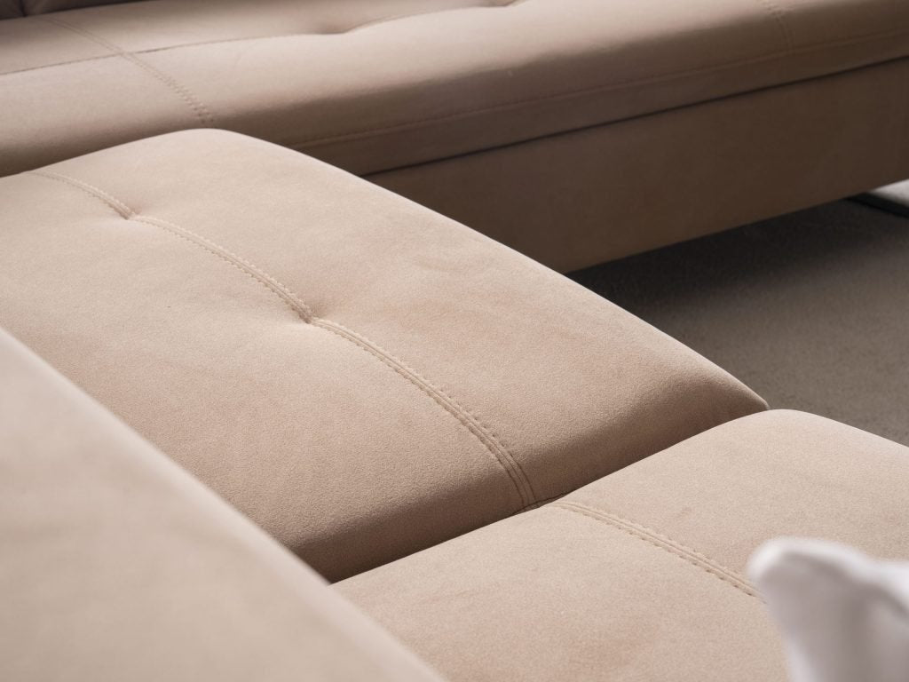 Ъглов разтегателен диван «Gizem Lounge» + електрически механизъм, USB зарядна станция, ширина 315см