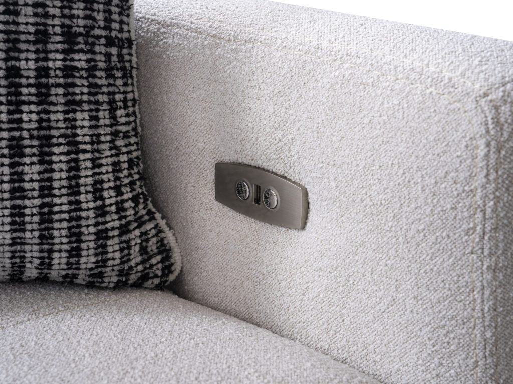 Ъглов разтегателен диван «Gizem» + електрически механизъм, USB зарядна станция, ширина 315см