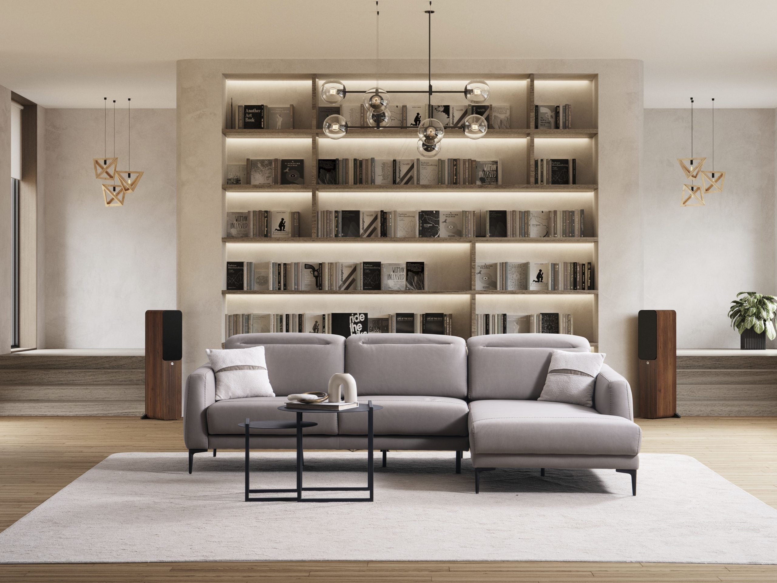 Ъглов разтегателен диван «Liman» + електрически механизъм, USB зарядна станция, ширина 270см