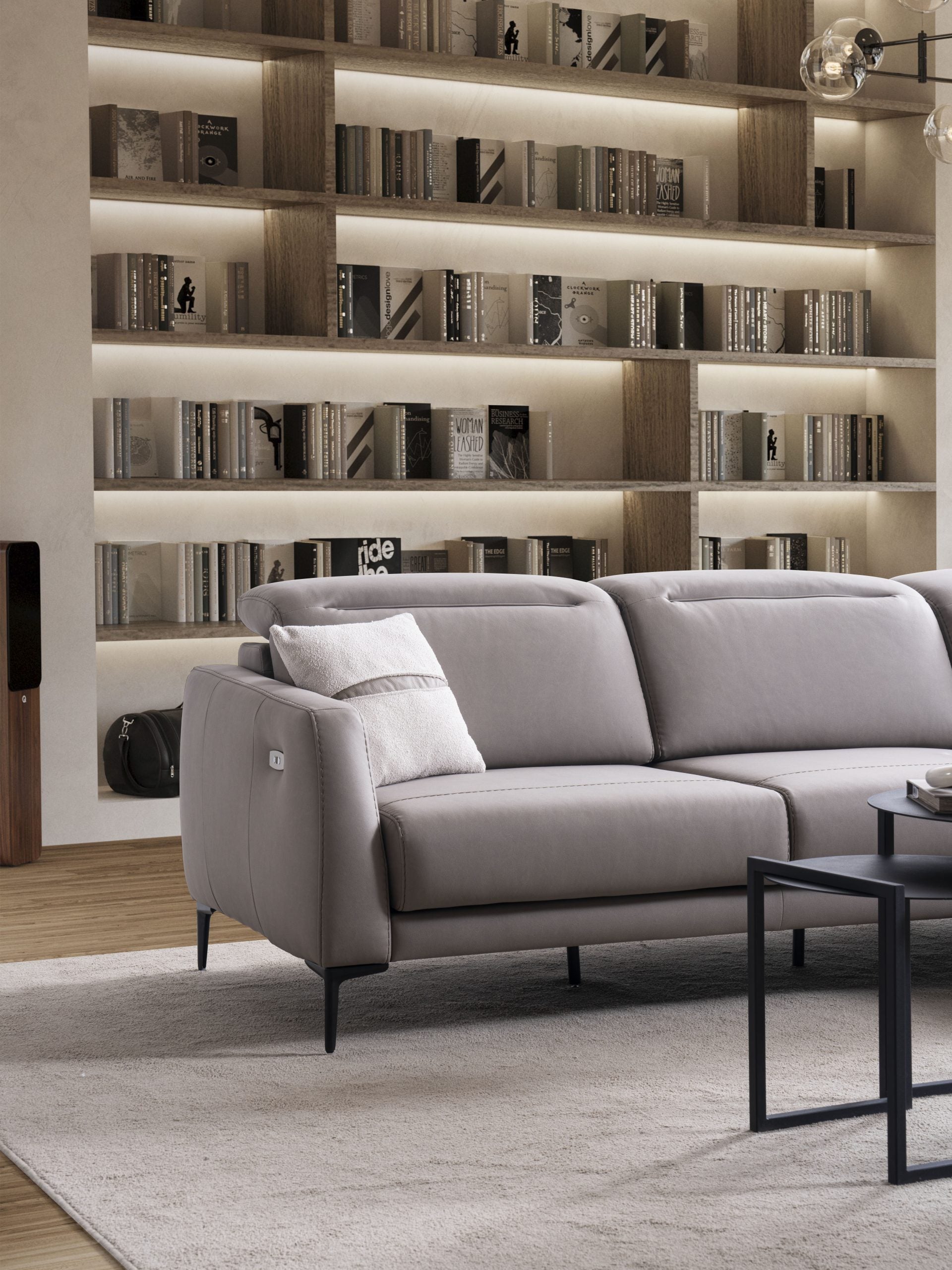 Ъглов разтегателен диван «Liman» + електрически механизъм, USB зарядна станция, ширина 270см