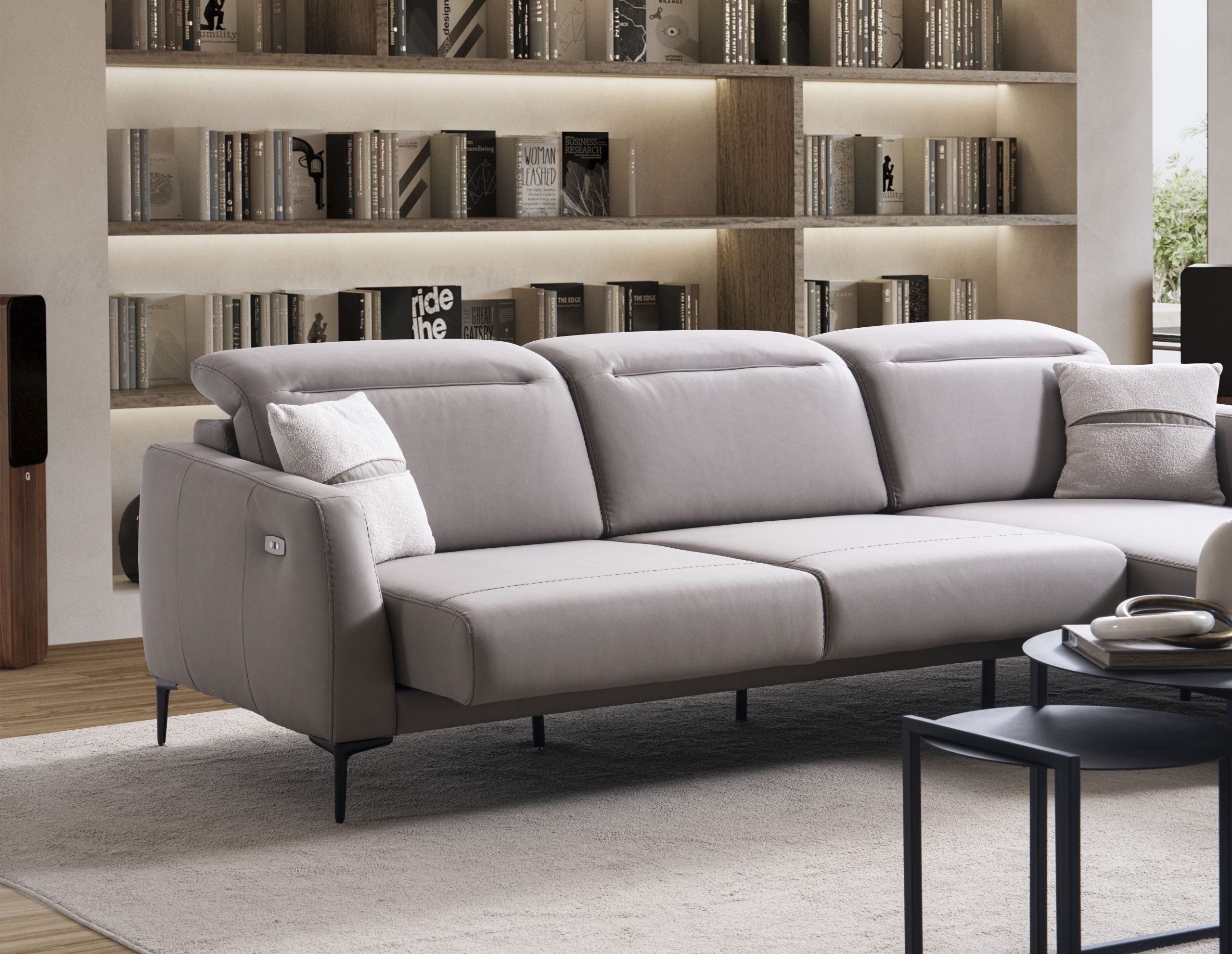 Ъглов разтегателен диван «Liman» + електрически механизъм, USB зарядна станция, ширина 270см