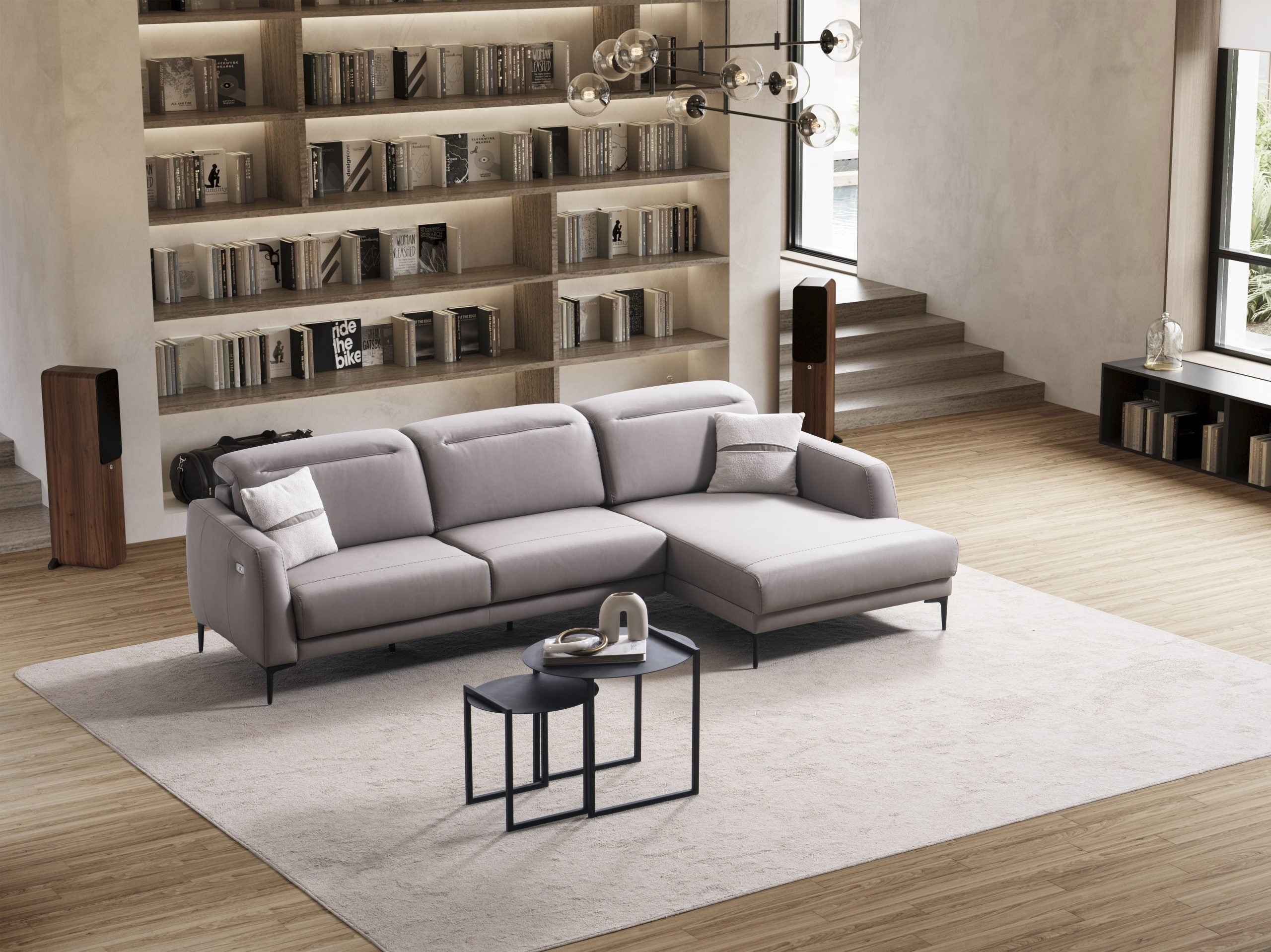 Ъглов разтегателен диван «Liman» + електрически механизъм, USB зарядна станция, ширина 270см