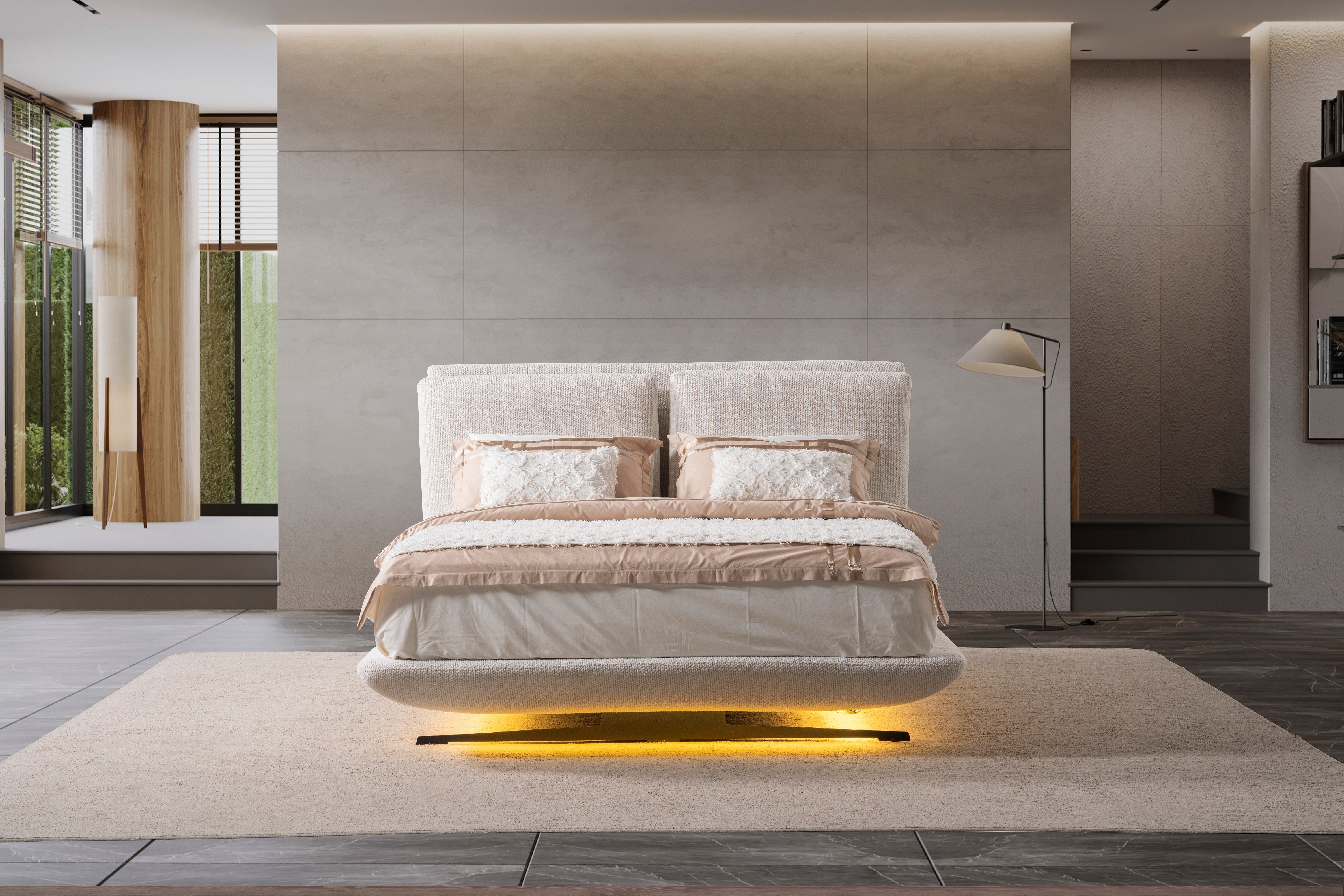 Тапицирано легло «Messina» с LED осветление