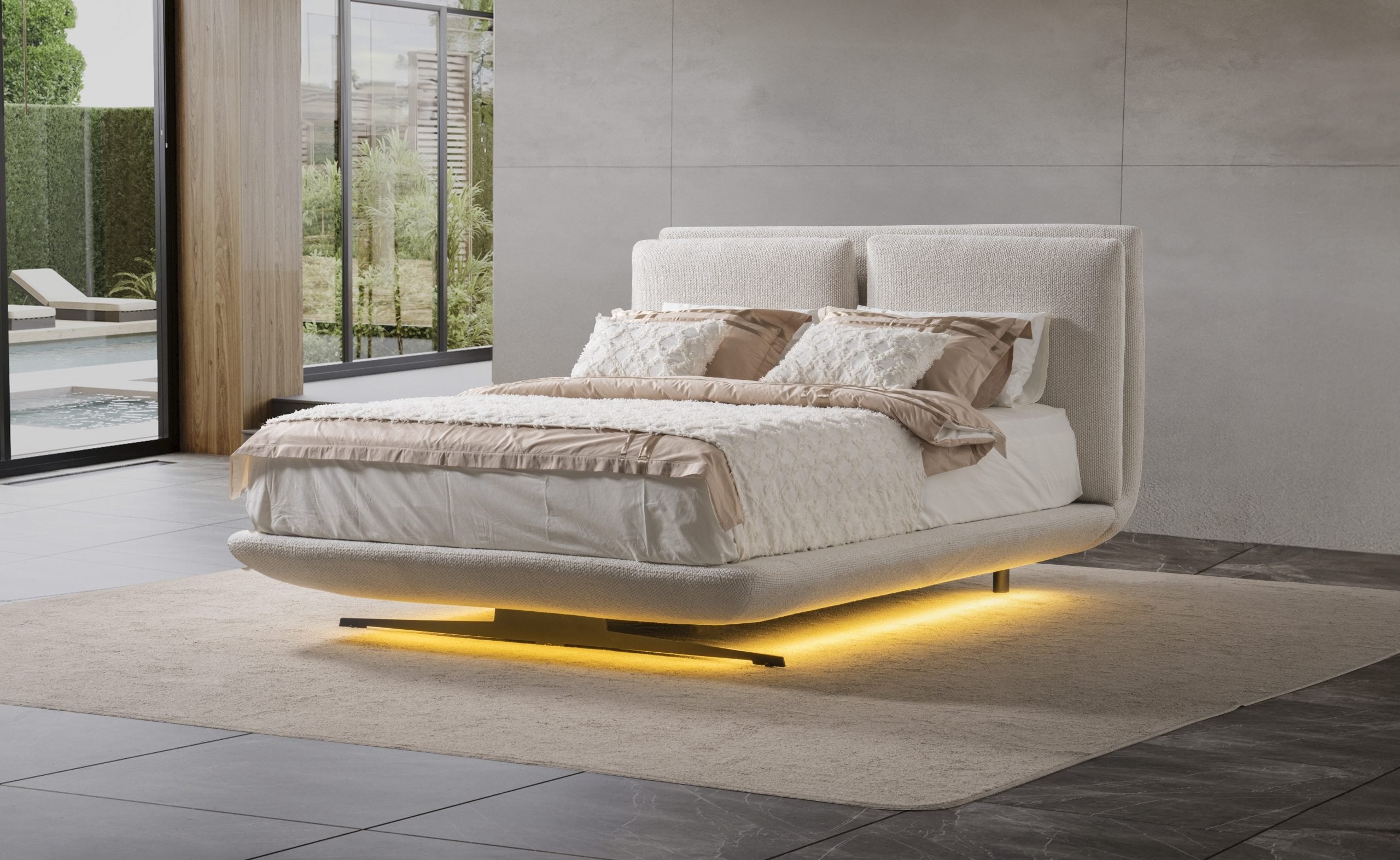 Тапициранo легло «Messina» + LED осветление, 160x200см