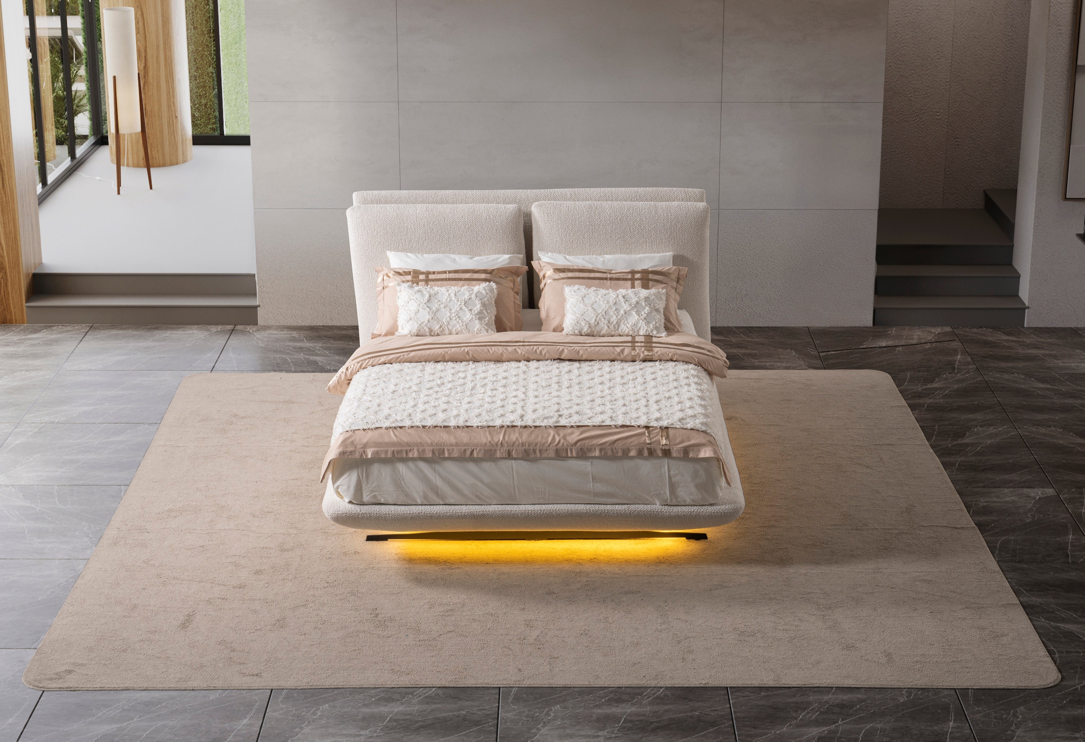 Тапицирано легло «Messina» с LED осветление