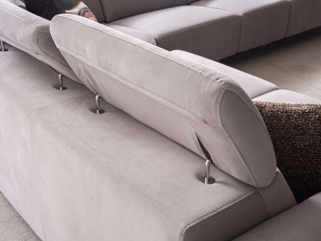 Ъглов разтегателен диван «Burgaz» + електрически механизъм, USB зарядна станция, ширина 370см