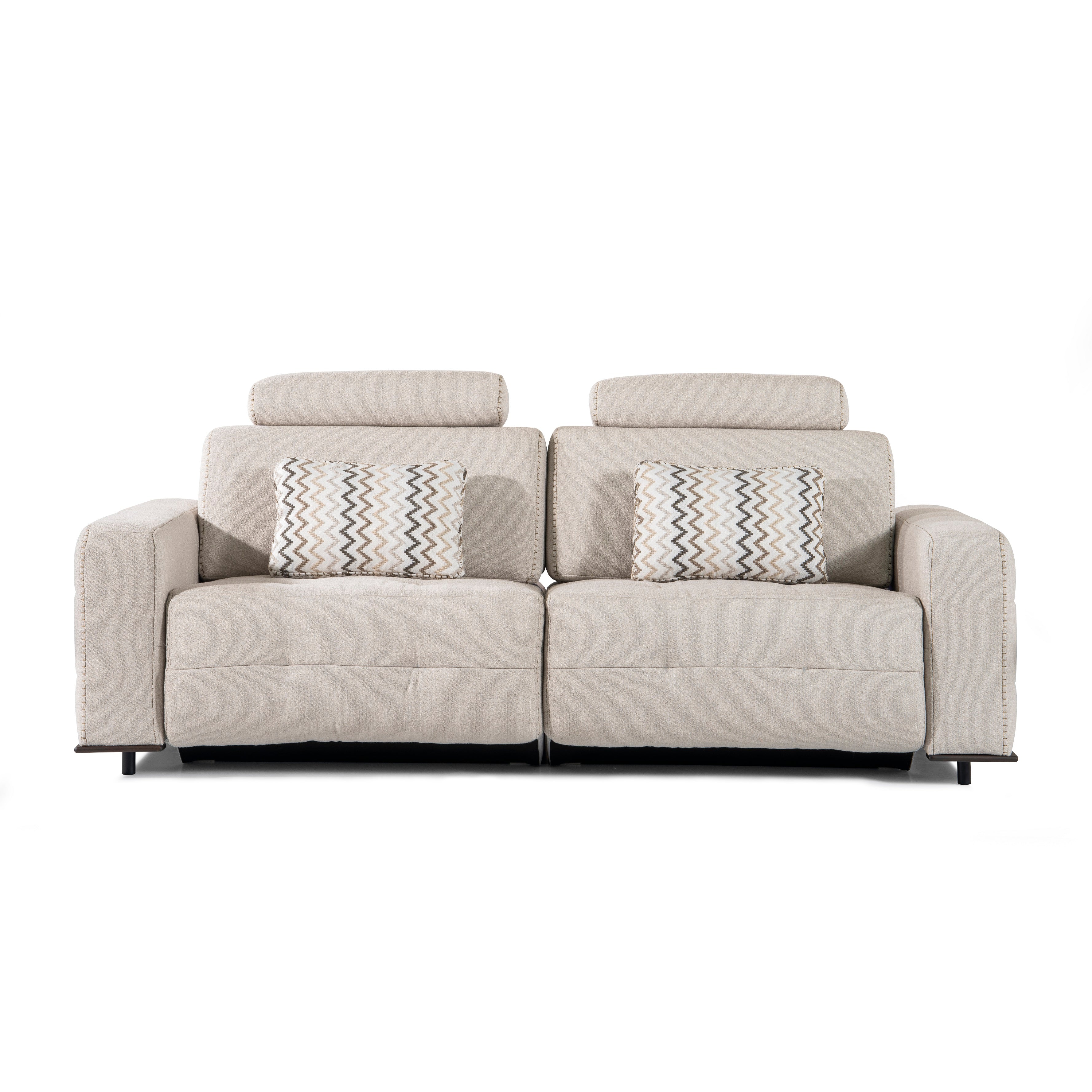 Триместен диван «Delta» + конзола с охладител за вино, електрически механизъм, USB зарядна станция, ширина 274см