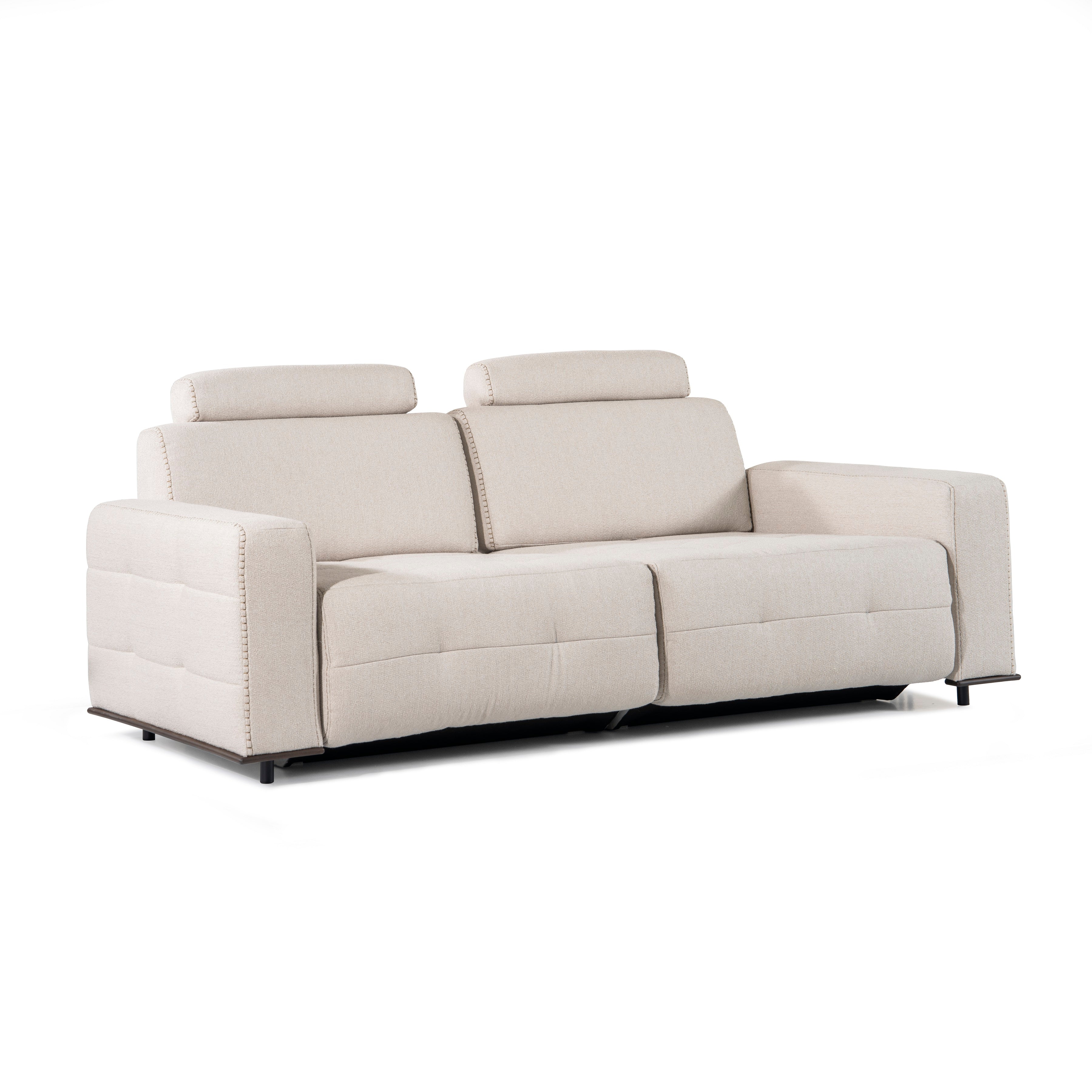 Триместен диван «Delta» + конзола с охладител за вино, електрически механизъм, USB зарядна станция, ширина 274см