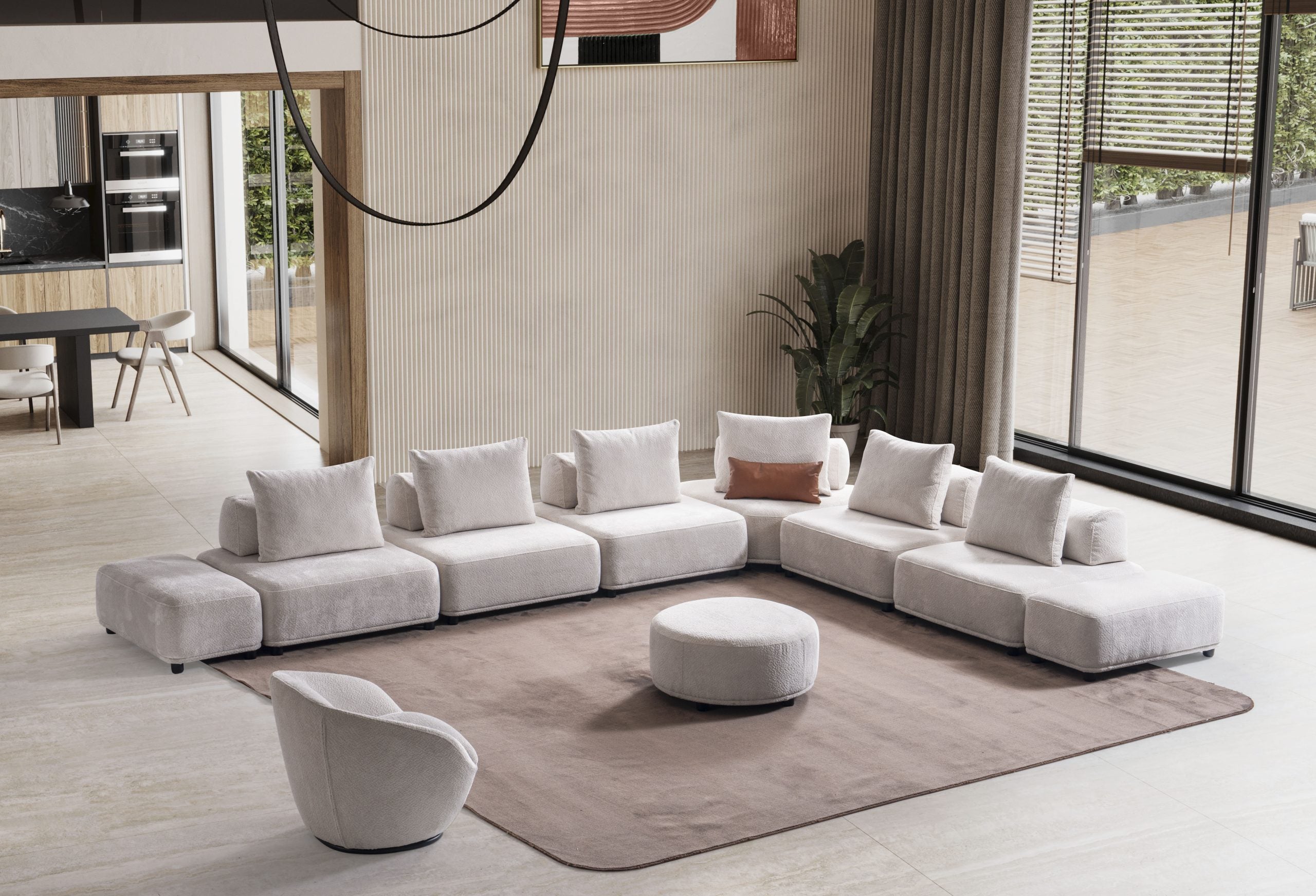 Модулен диван «Tiflis» + декоративни възглавници, 5 модула