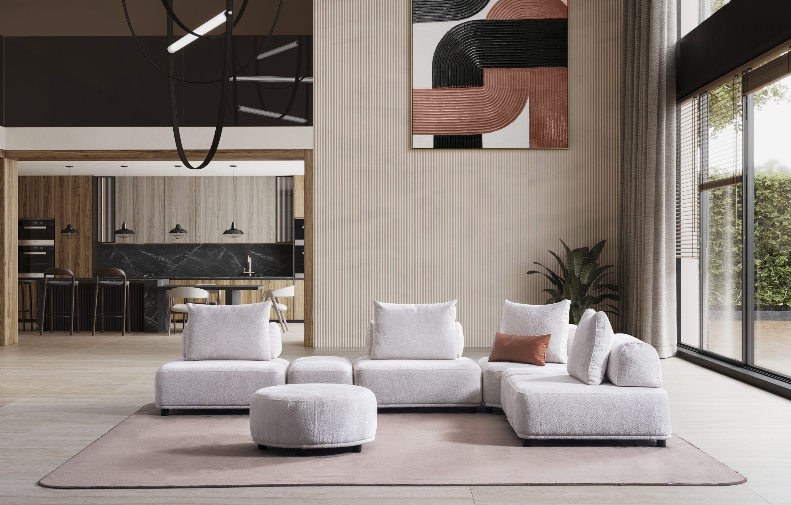 Модулен диван «Tiflis» + декоративни възглавници, 5 модула