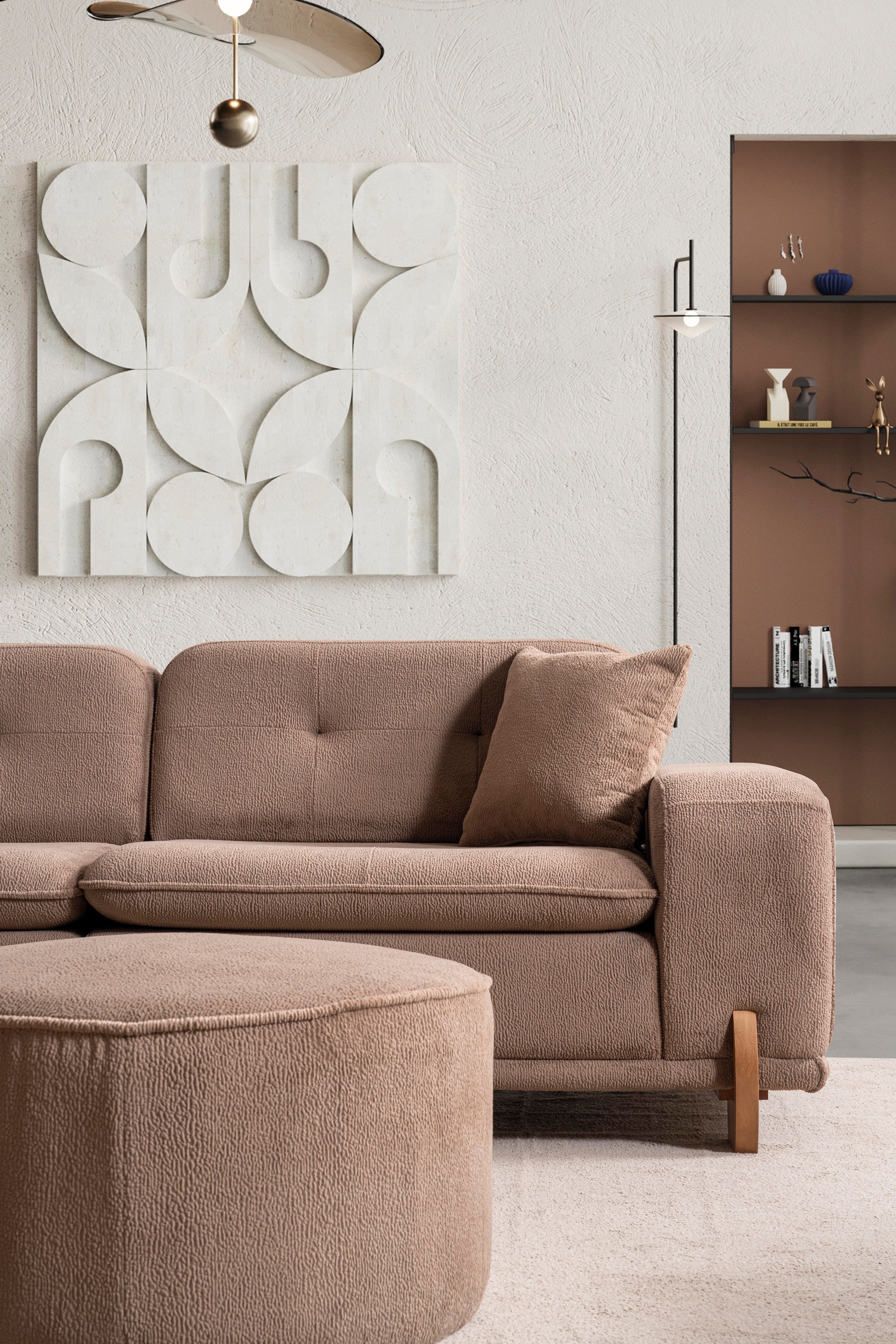 Триместен разтегателен диван «Angel» + 2 декоративни възглавници, ширина 235см