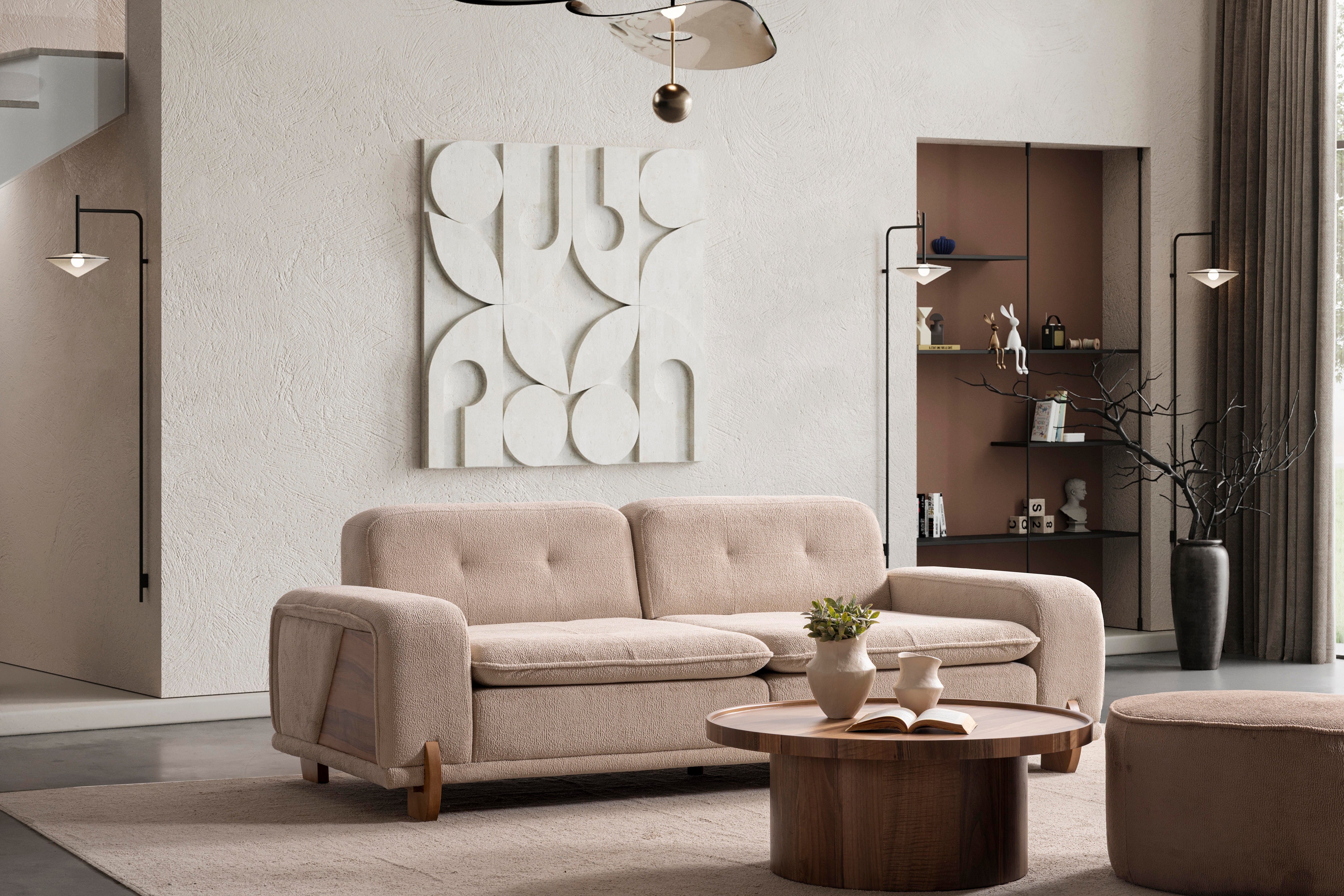 Триместен разтегателен диван «Angel» + 2 декоративни възглавници, ширина 235см