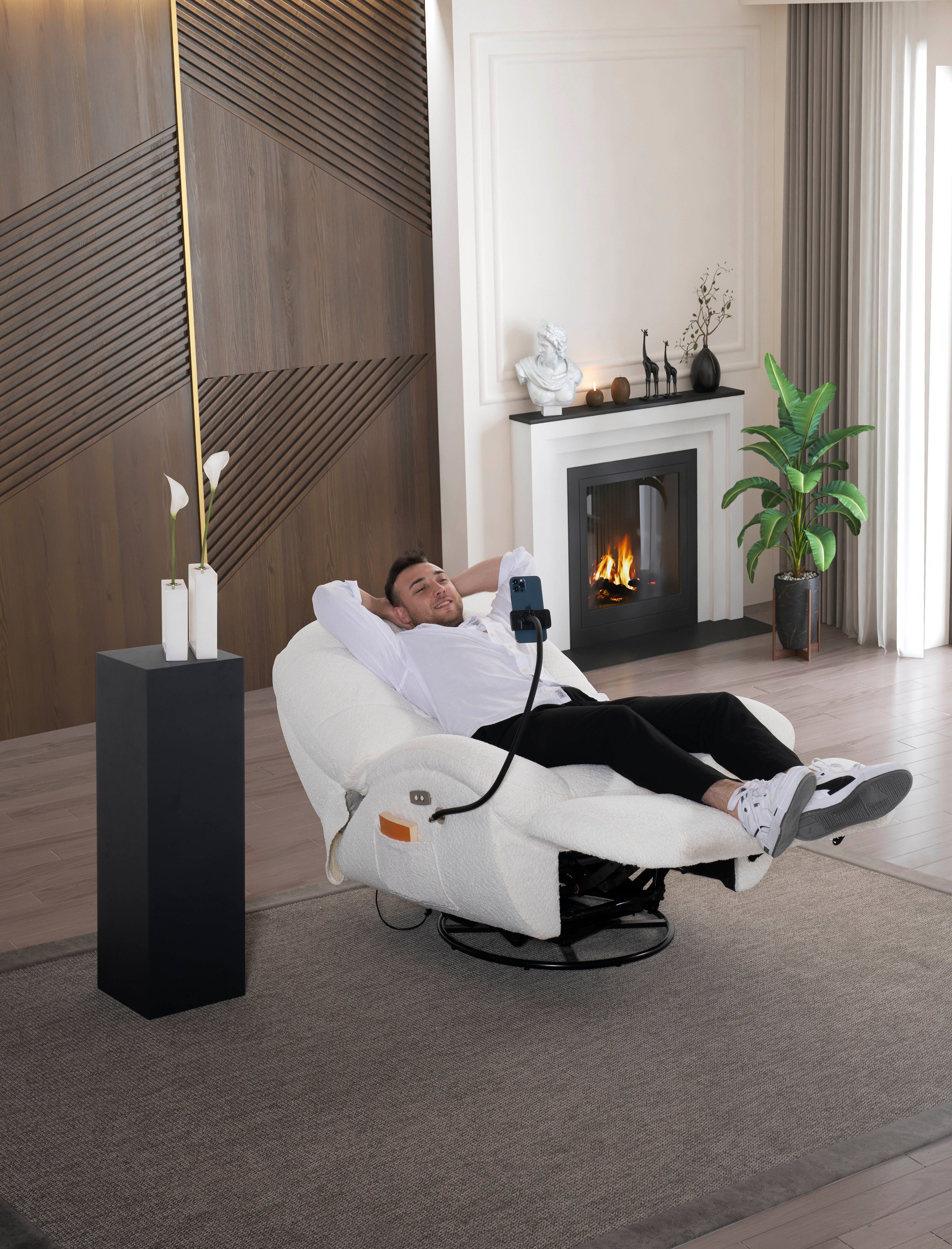 Кресло «Eda» с въртяща се основа и електрически релакс механизъм