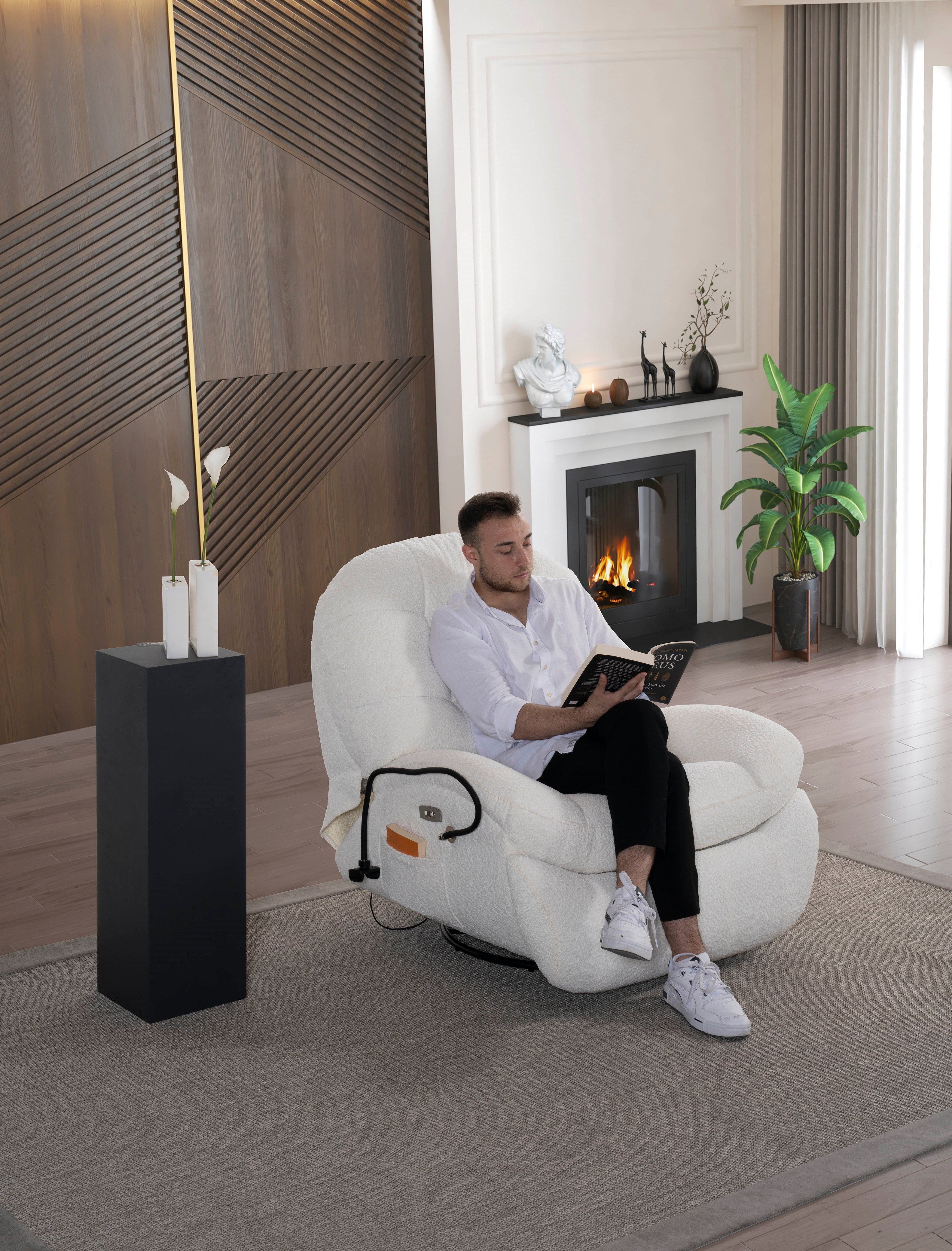 Кресло «Eda» с въртяща се основа и електрически релакс механизъм