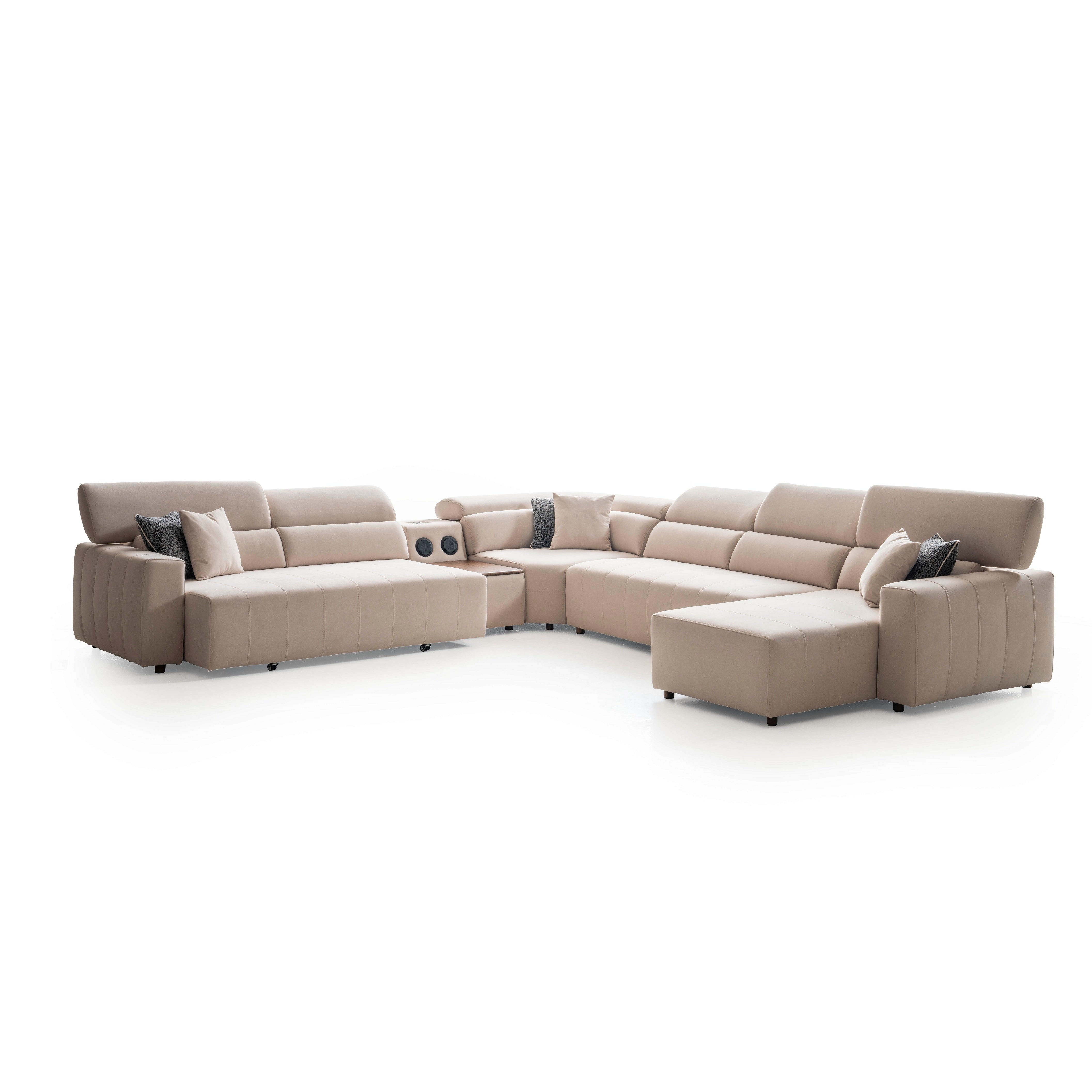 6 модула за модулен диван «Uludag» с електрически механизъм, USB зарядна станция