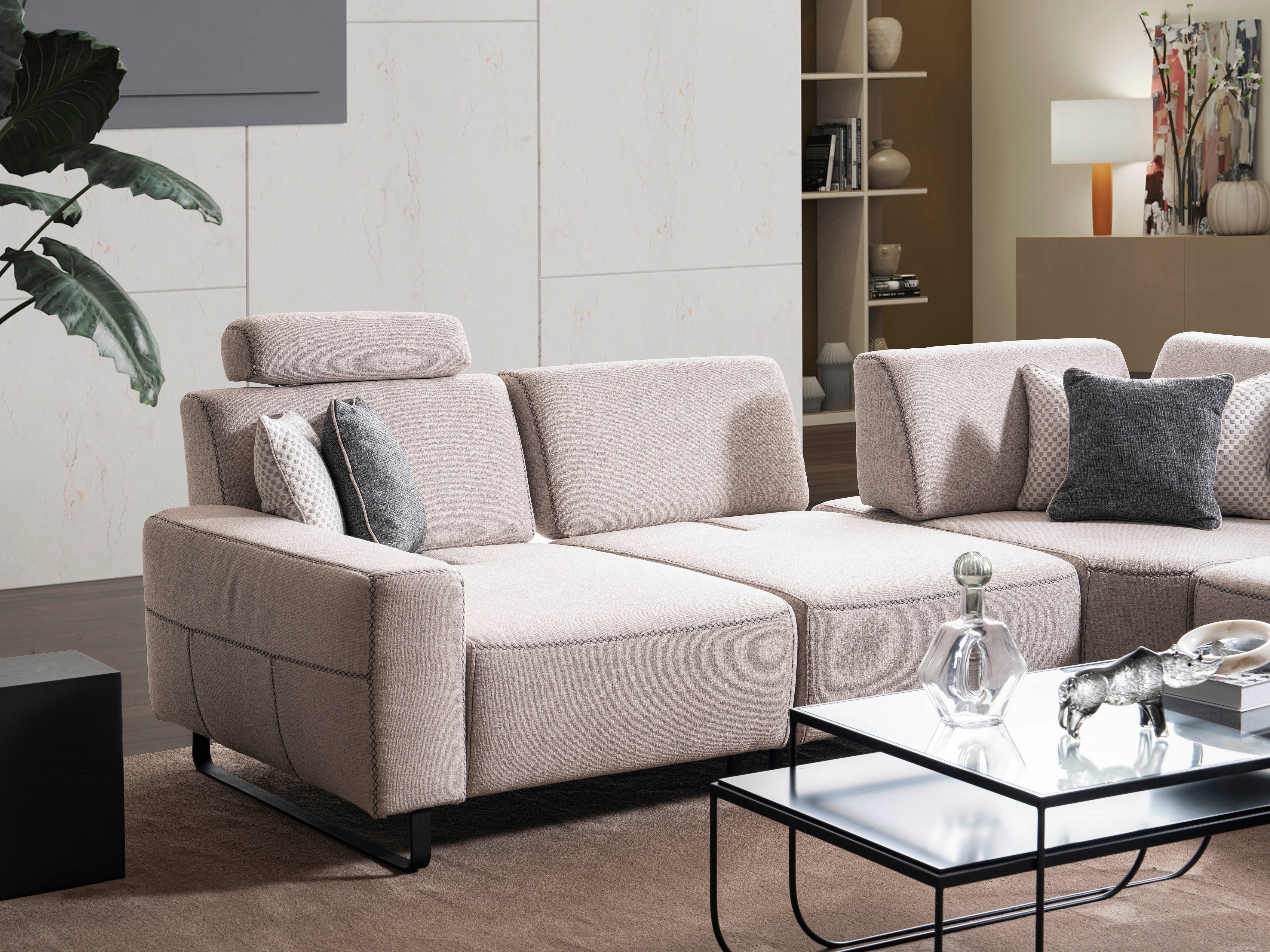 Модулен разтегателен диван «Leylak» + конзолна масичка, лежанка